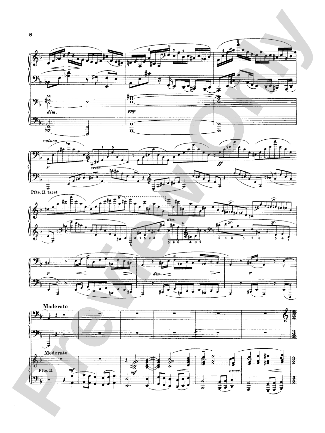 Rachmaninoff: Piano Concerto No. 3 in D Minor, Op. 30: Piano Duo (2 Pianos, 4 Hands) Book (2 copies required)