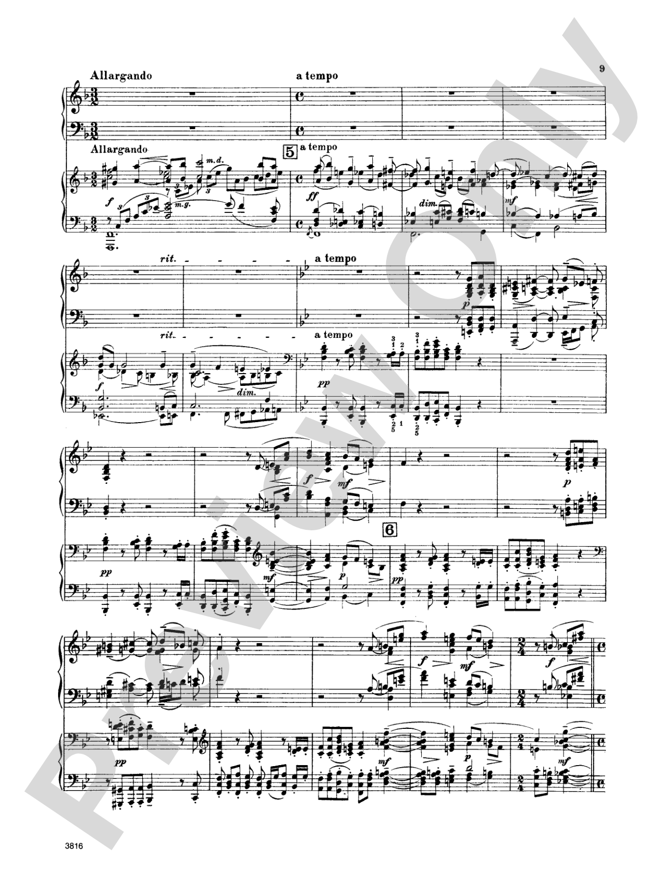 Rachmaninoff: Piano Concerto No. 3 in D Minor, Op. 30: Piano Duo (2 Pianos, 4 Hands) Book (2 copies required)