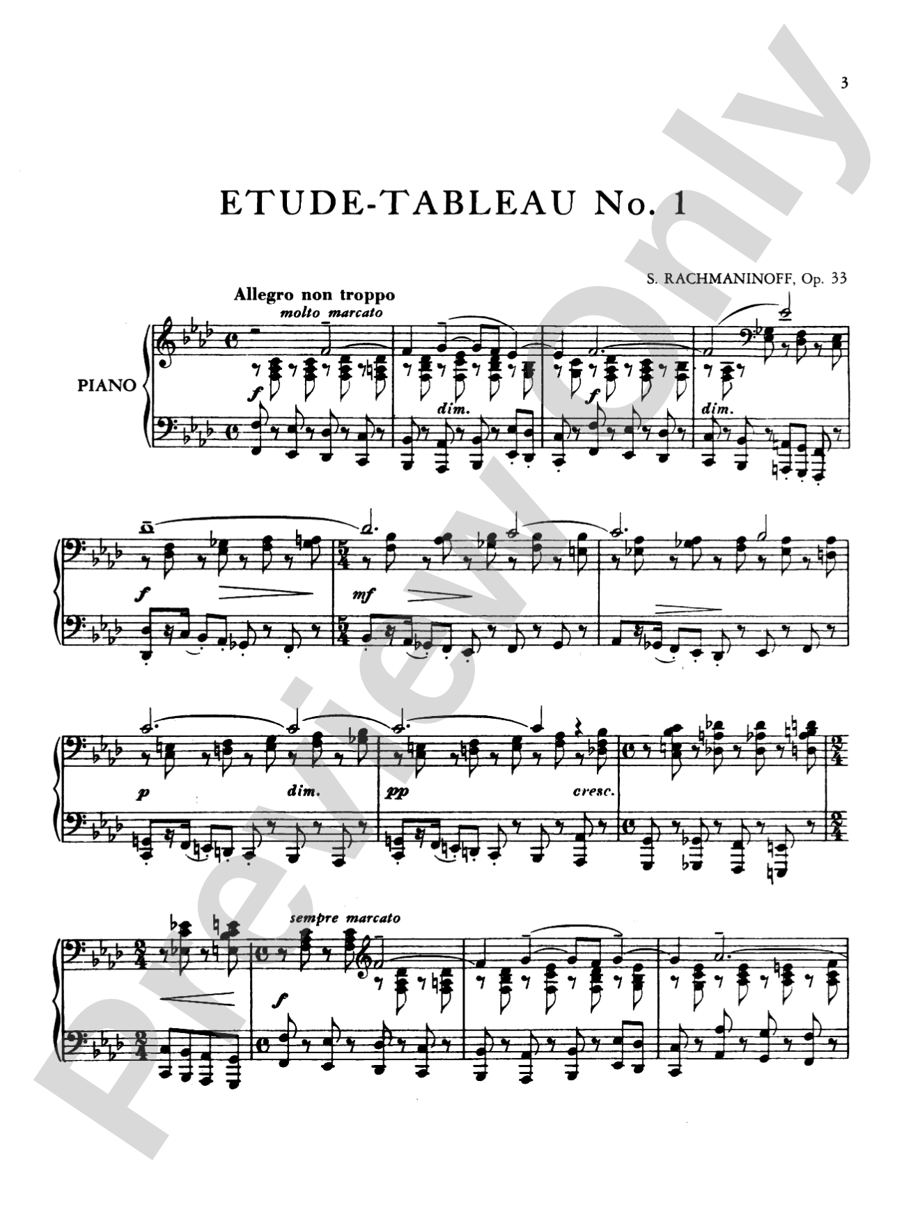 Rachmaninoff: Etudes Tableaux, Op. 33: Piano Book