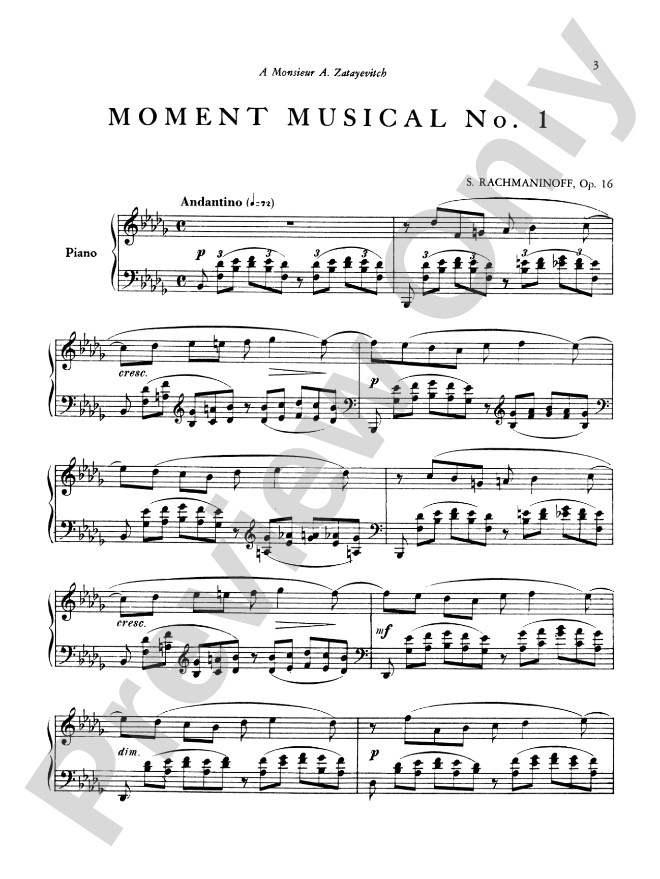 Rachmaninoff: Moments Musicaux, Op. 16: Piano Book