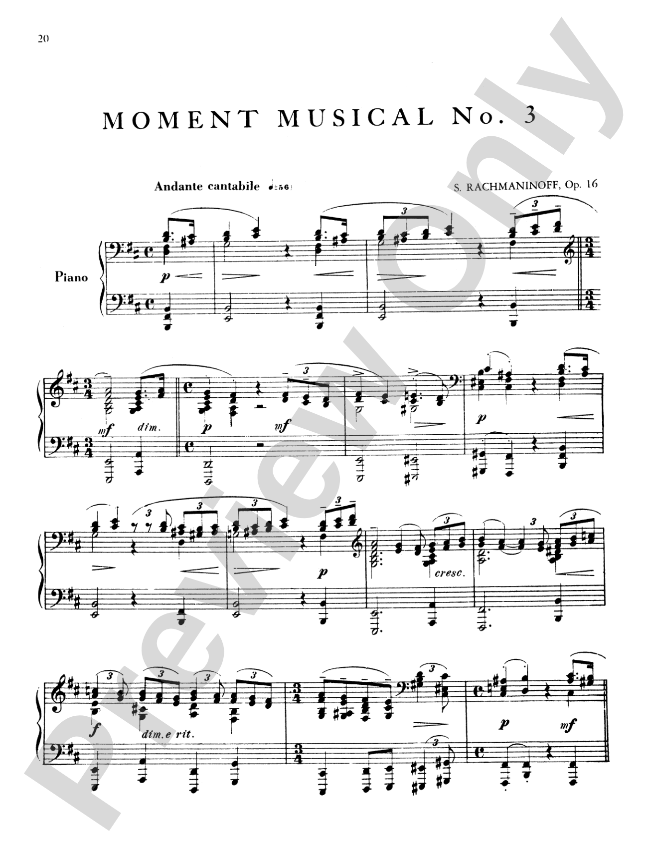 Rachmaninoff: Moments Musicaux, Op. 16
