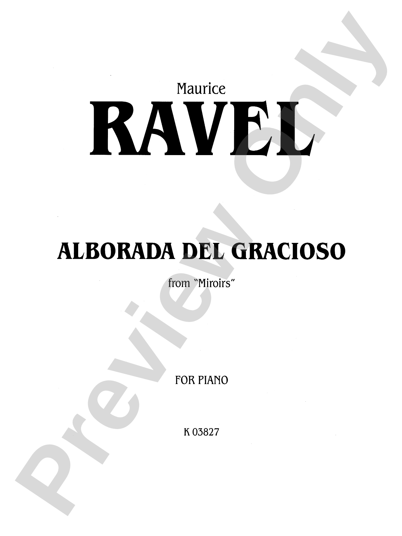 Ravel: Alborada Del Gracioso from Miroirs: Piano