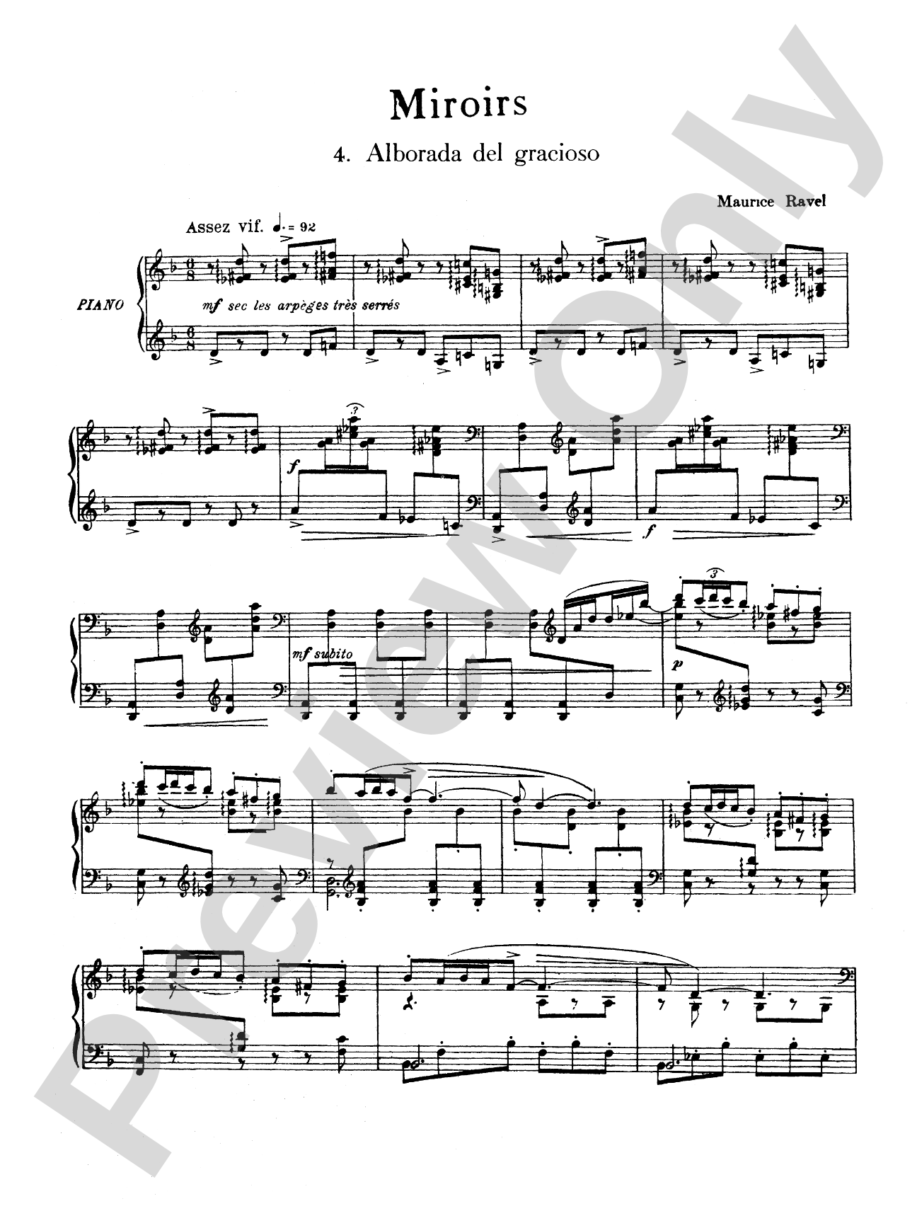 Ravel: Alborada Del Gracioso from Miroirs: Piano