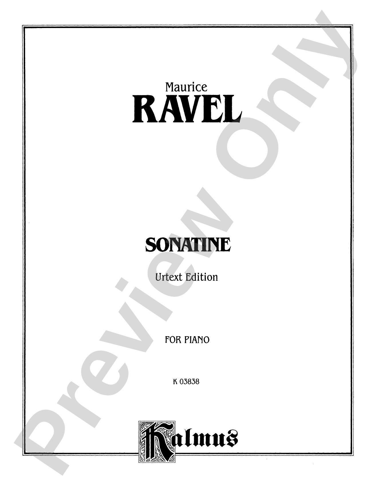 Ravel: Sonatina: Piano