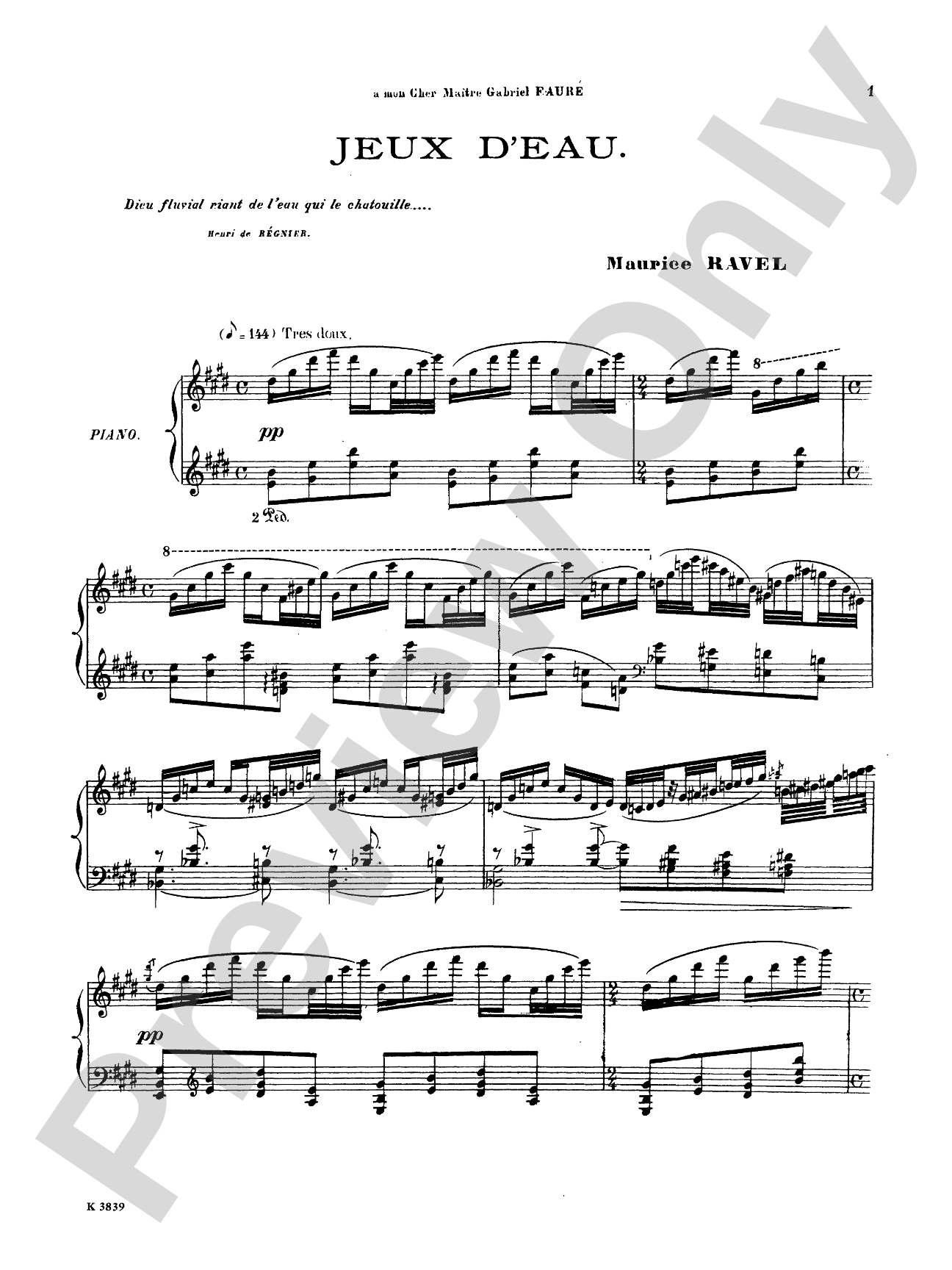 Ravel: Jeux d'eau: Piano