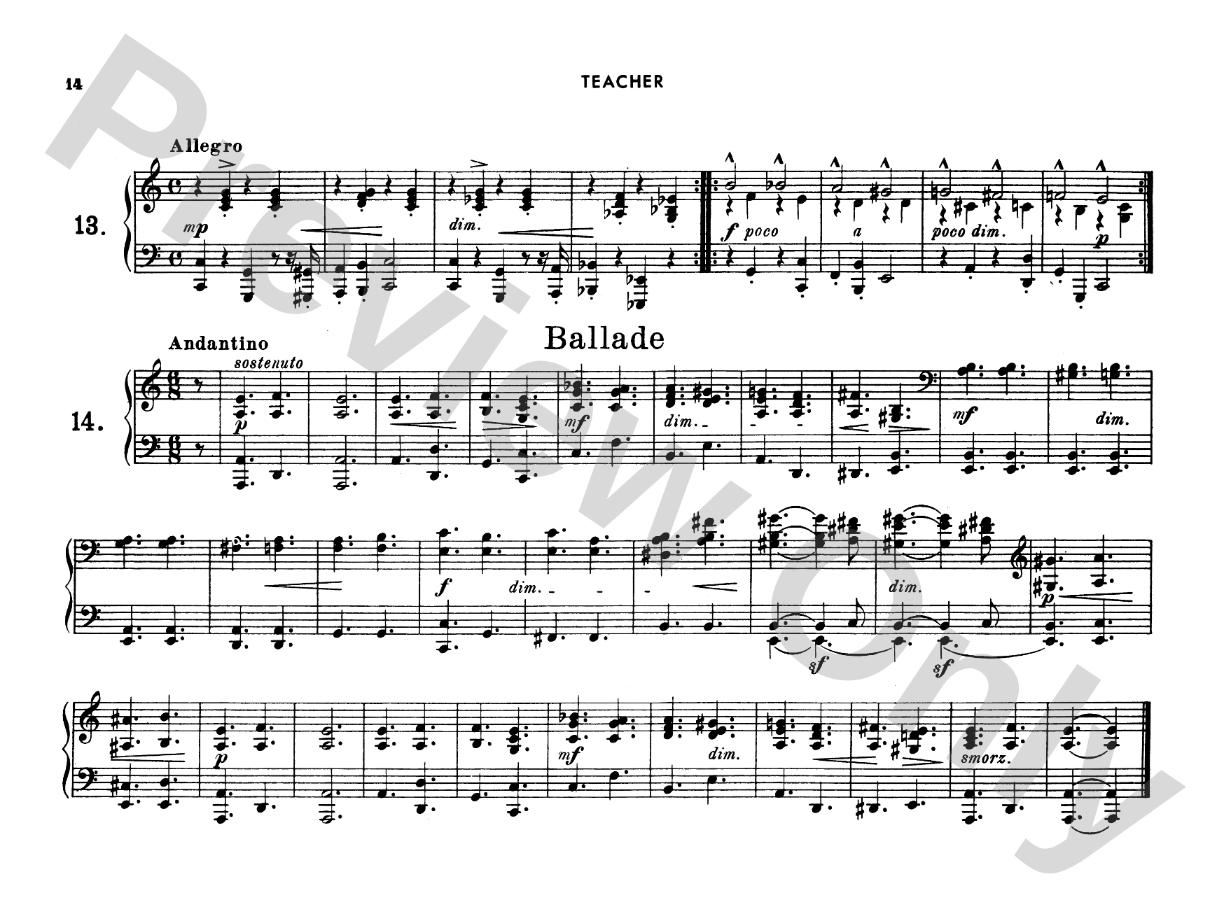 Ruthardt: Teacher and Pupil: Piano Duet (1 Piano, 4 Hands) Comb Bound Book