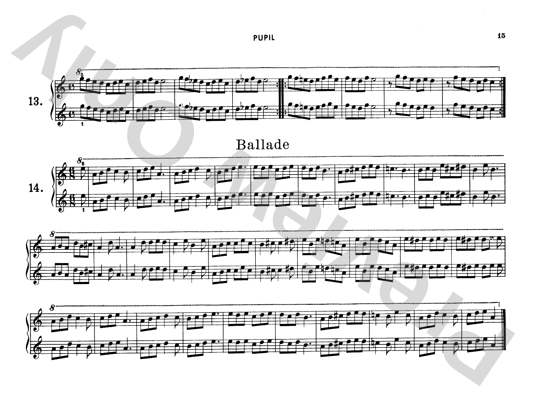 Ruthardt: Teacher and Pupil: Piano Duet (1 Piano, 4 Hands) Comb Bound Book