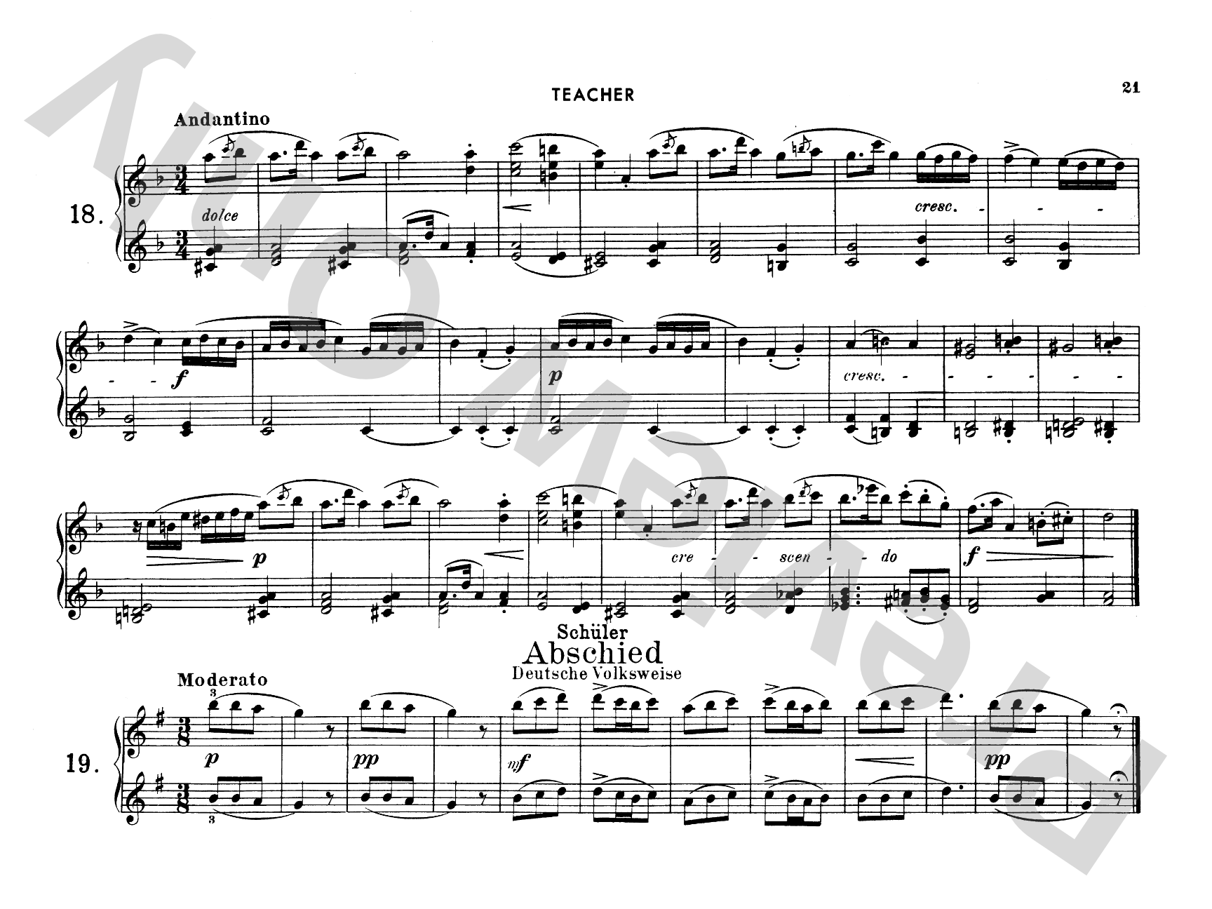 Ruthardt: Teacher and Pupil: Piano Duet (1 Piano, 4 Hands) Comb Bound Book