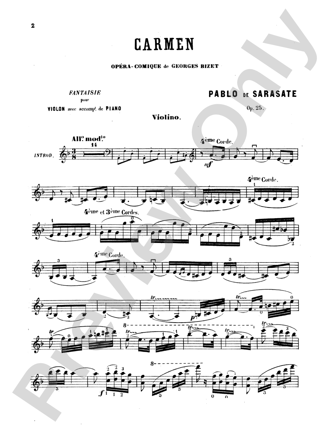 Sarasate: Carmen Fantasy, Op. 25