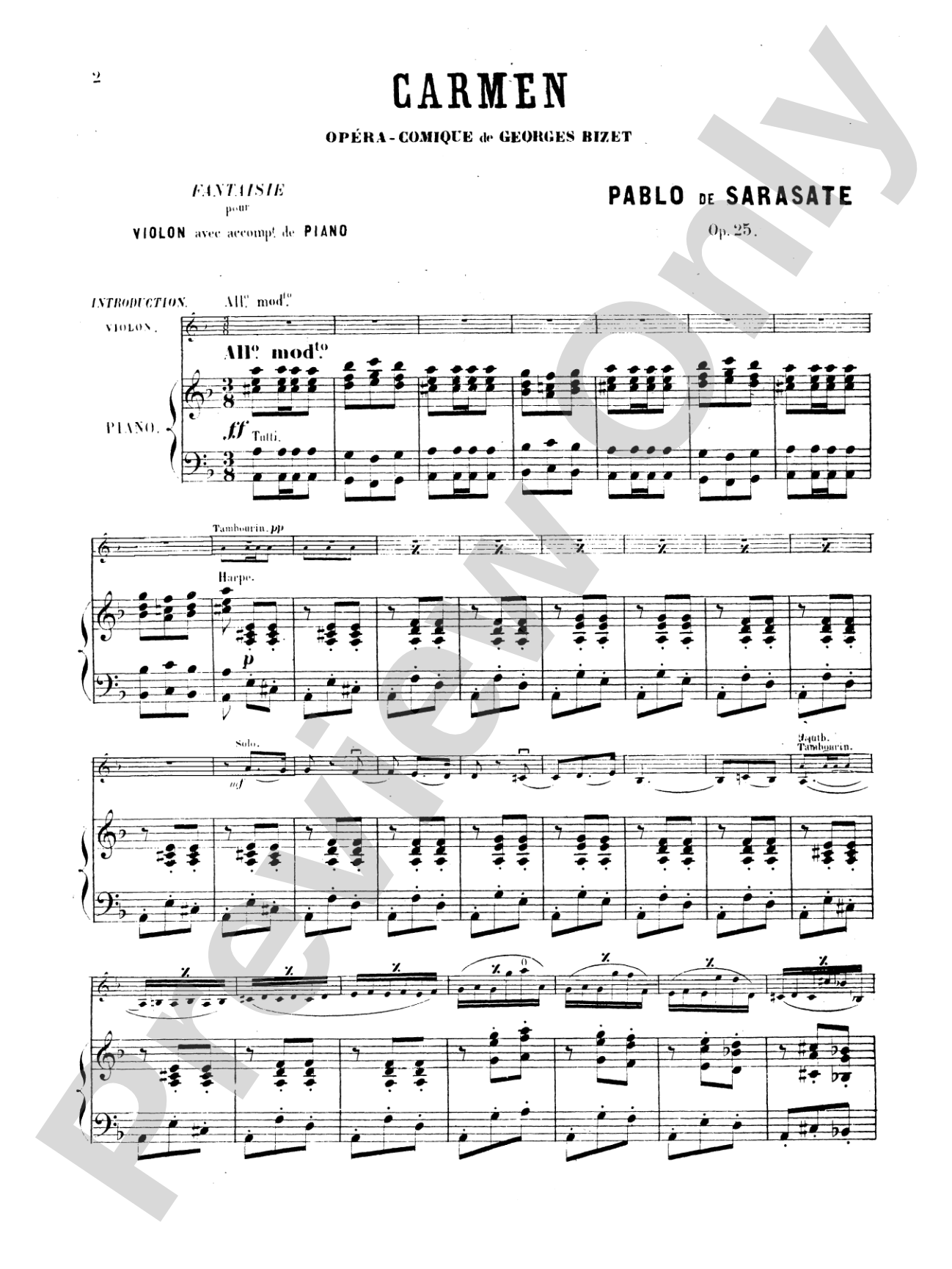 Sarasate: Carmen Fantasy, Op. 25