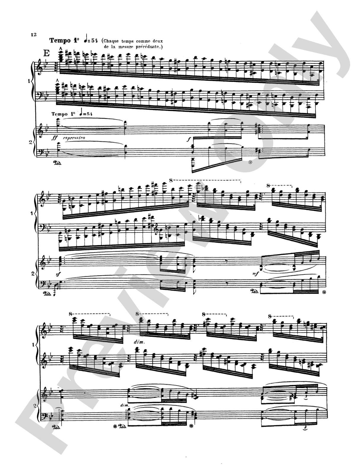 Saint-Saëns: Piano Concerto No. 2 in G Minor, Op. 22: Piano Duo (2 Pianos, 4 Hands) Book (2 copies required)