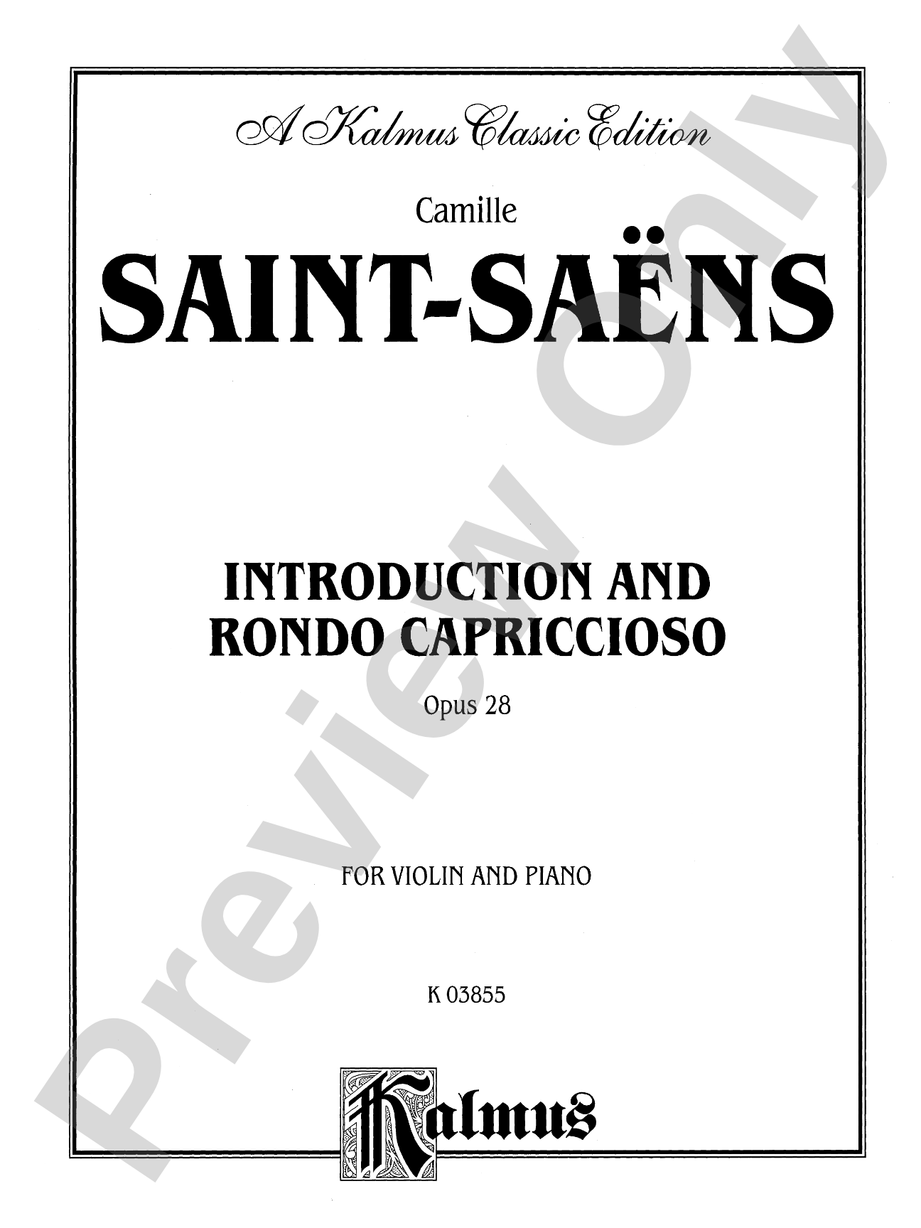 Saint-Saëns: Introduction and Rondo Capriccioso, Op. 28