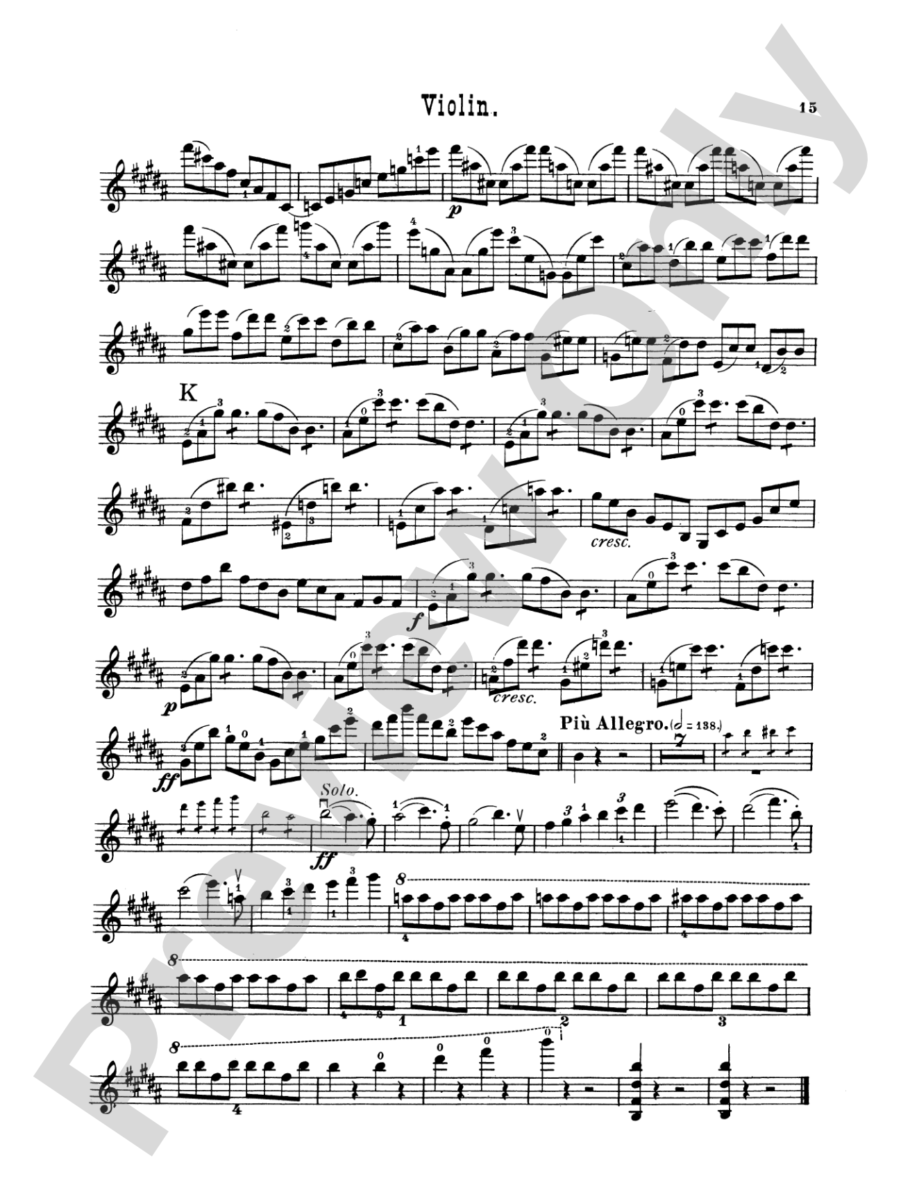 Saint-Saëns: Violin Concerto No. 3 in B Minor, Op. 61: Violin Book
