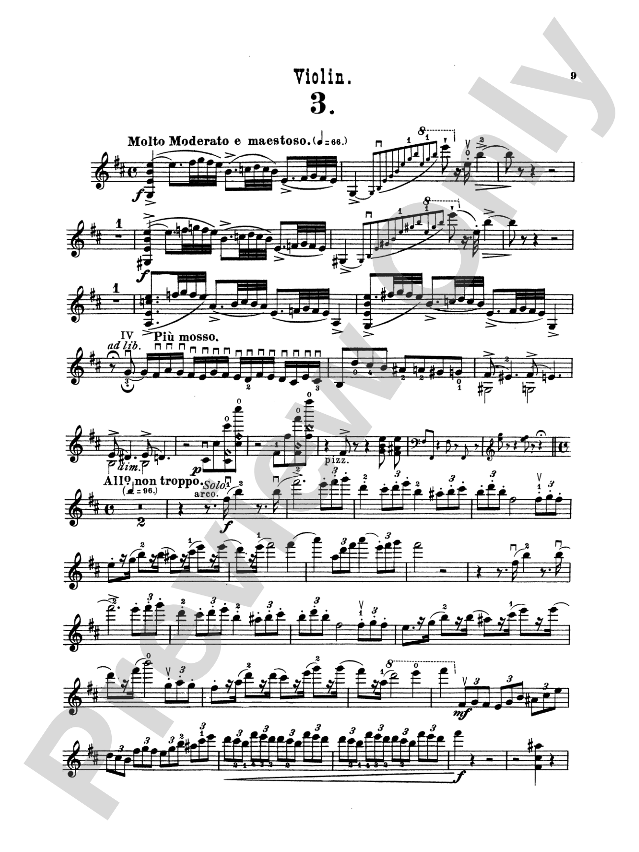 Saint-Saëns: Violin Concerto No. 3 in B Minor, Op. 61: Violin Book
