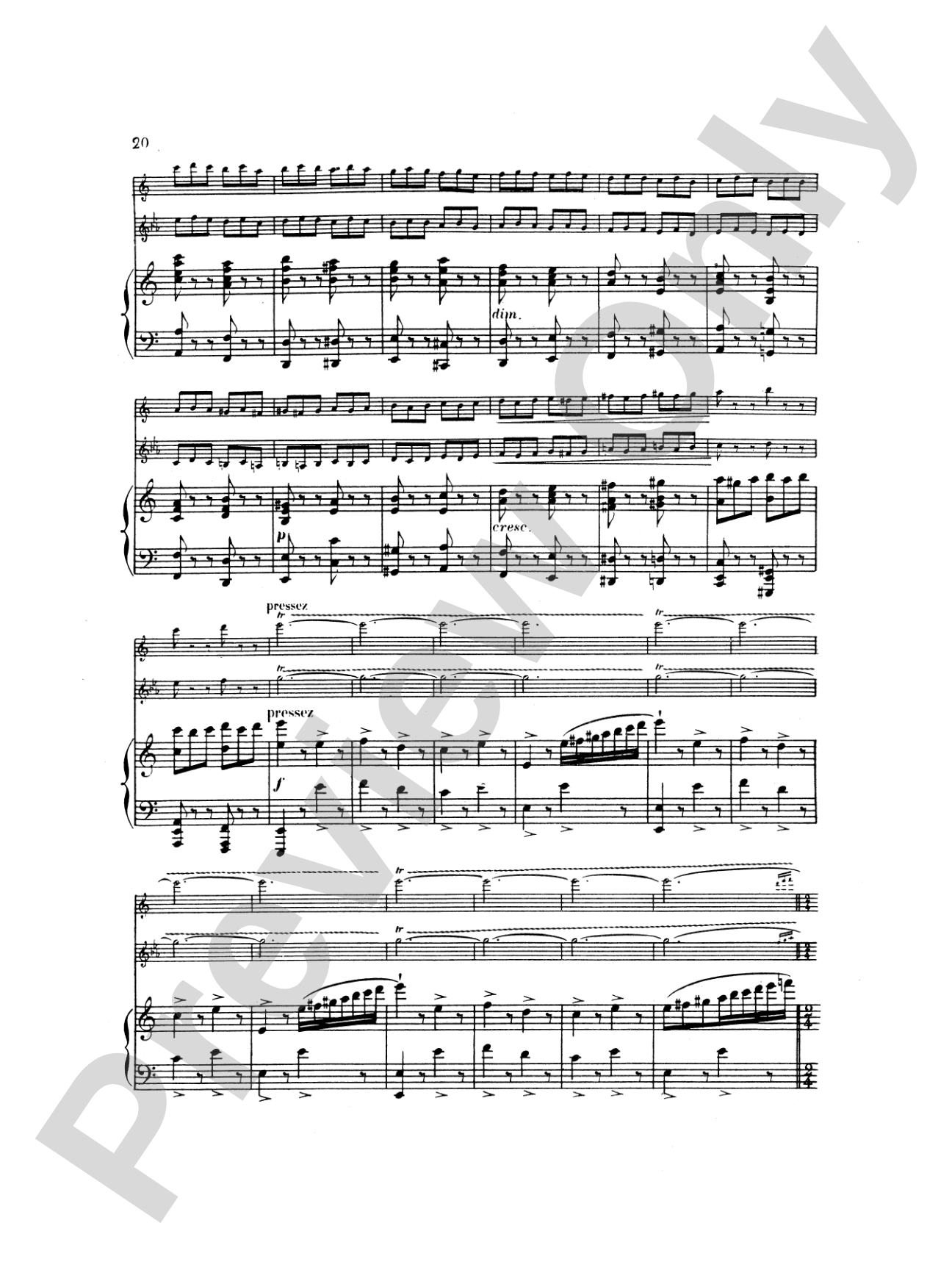 Saint-Saëns: Tarantelle, Op. 6: Chamber Duo Score & Parts