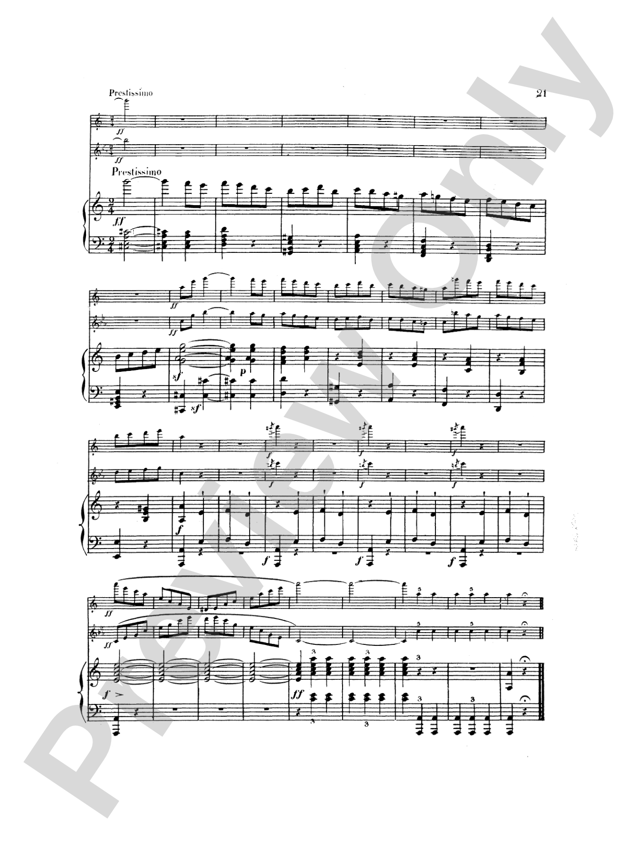 Saint-Saëns: Tarantelle, Op. 6: Chamber Duo Score & Parts