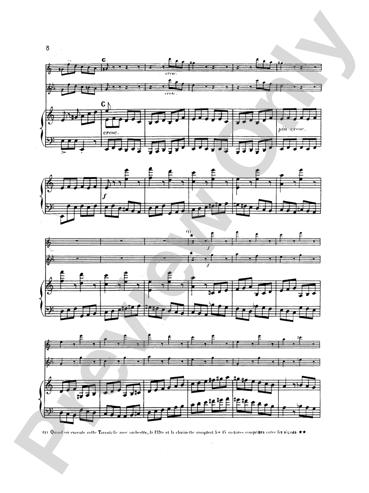 Saint-Saëns: Tarantelle, Op. 6: Chamber Duo Score & Parts