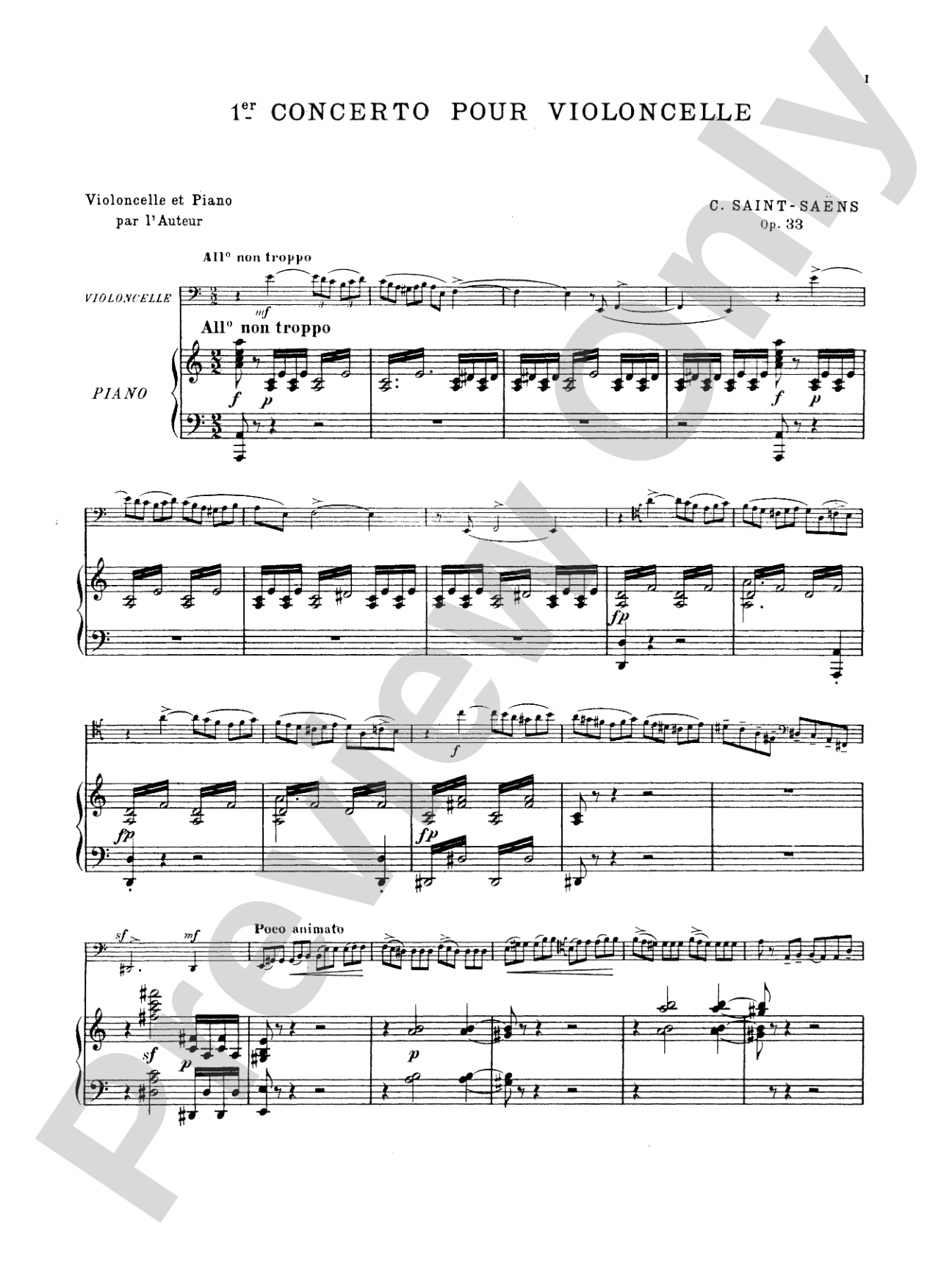 Saint-Saëns: Cello Concerto No. 1, Op. 33