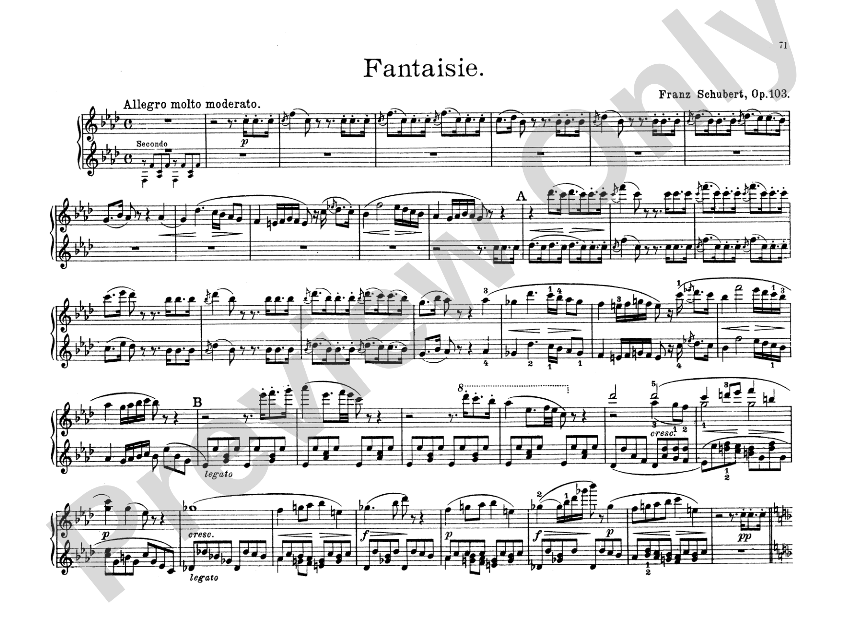 Schubert: Original Compositions for Four Hands, Volume III