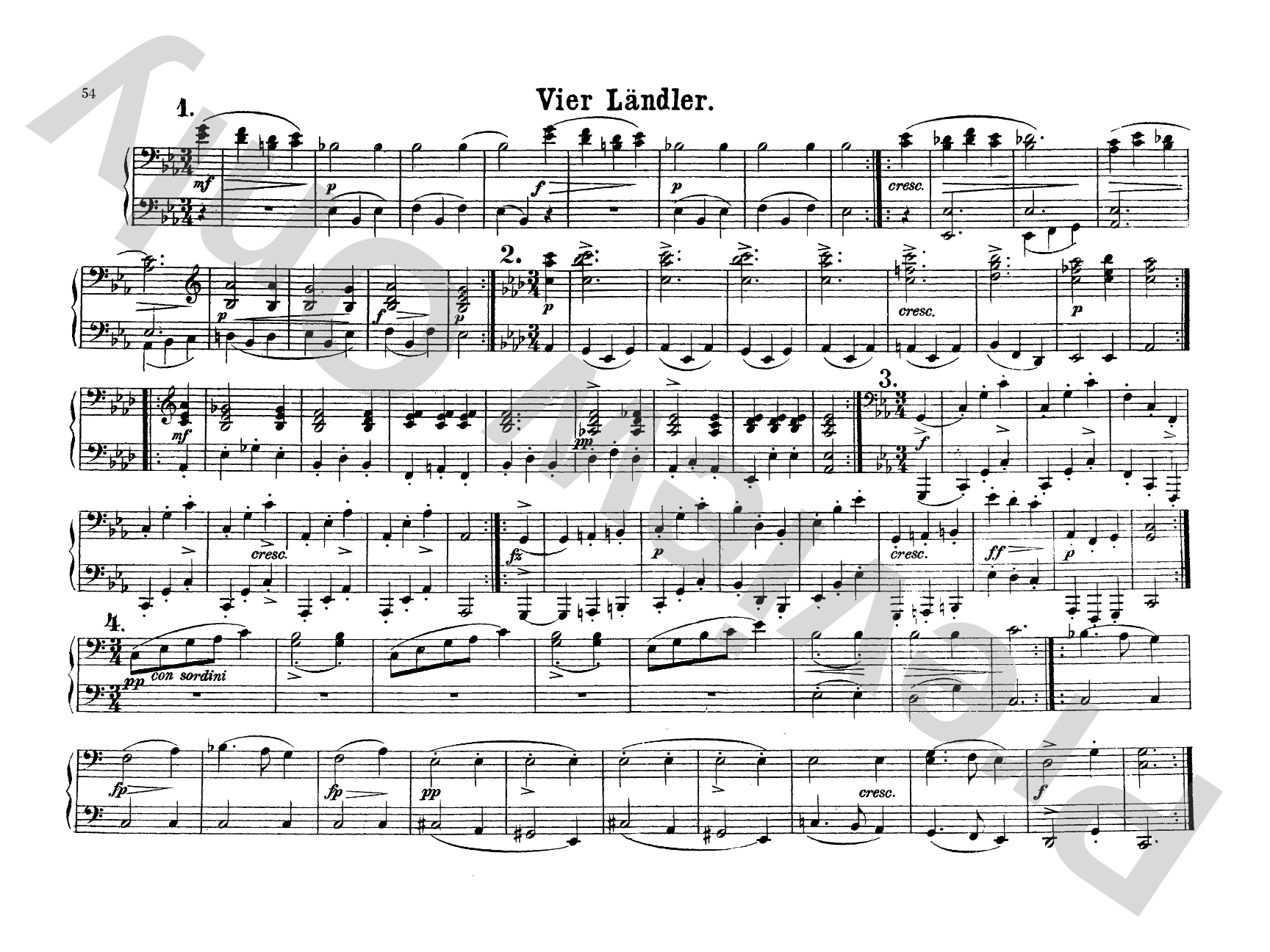 Schubert: Original Compositions for Four Hands, Volume V