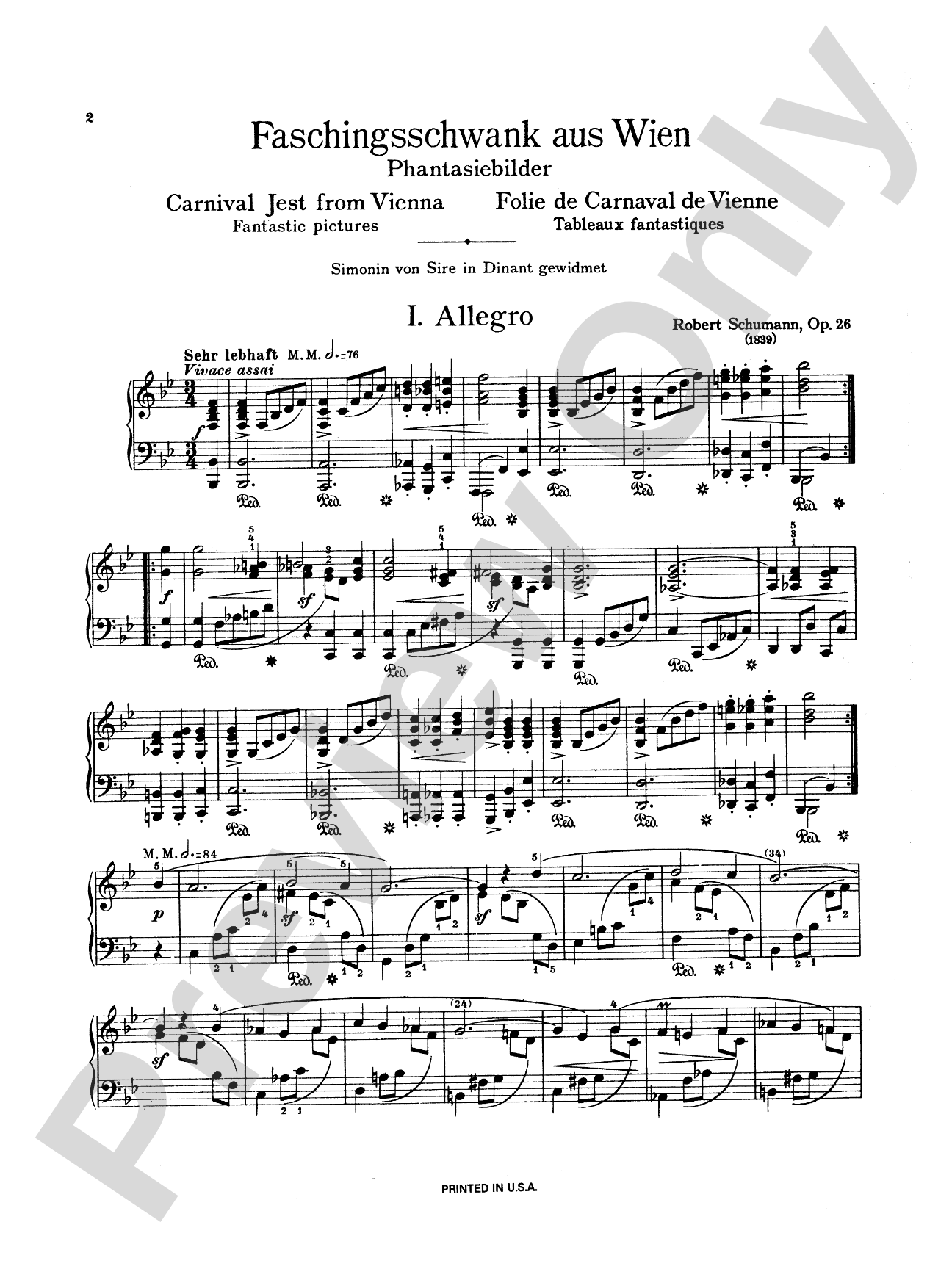 Schumann: Carnival Jest from Vienna, Op. 26: Piano