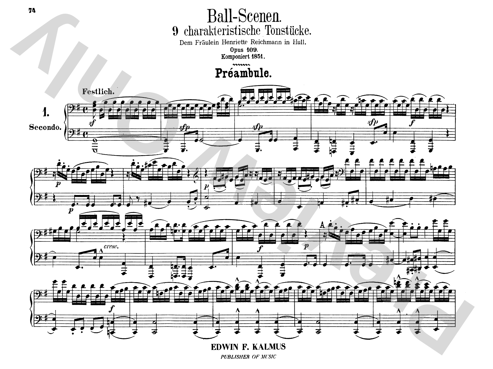 Schumann: Original Compositions for Four Hands, Volume II: Piano Duet (1 Piano, 4 Hands) Comb Bound Book