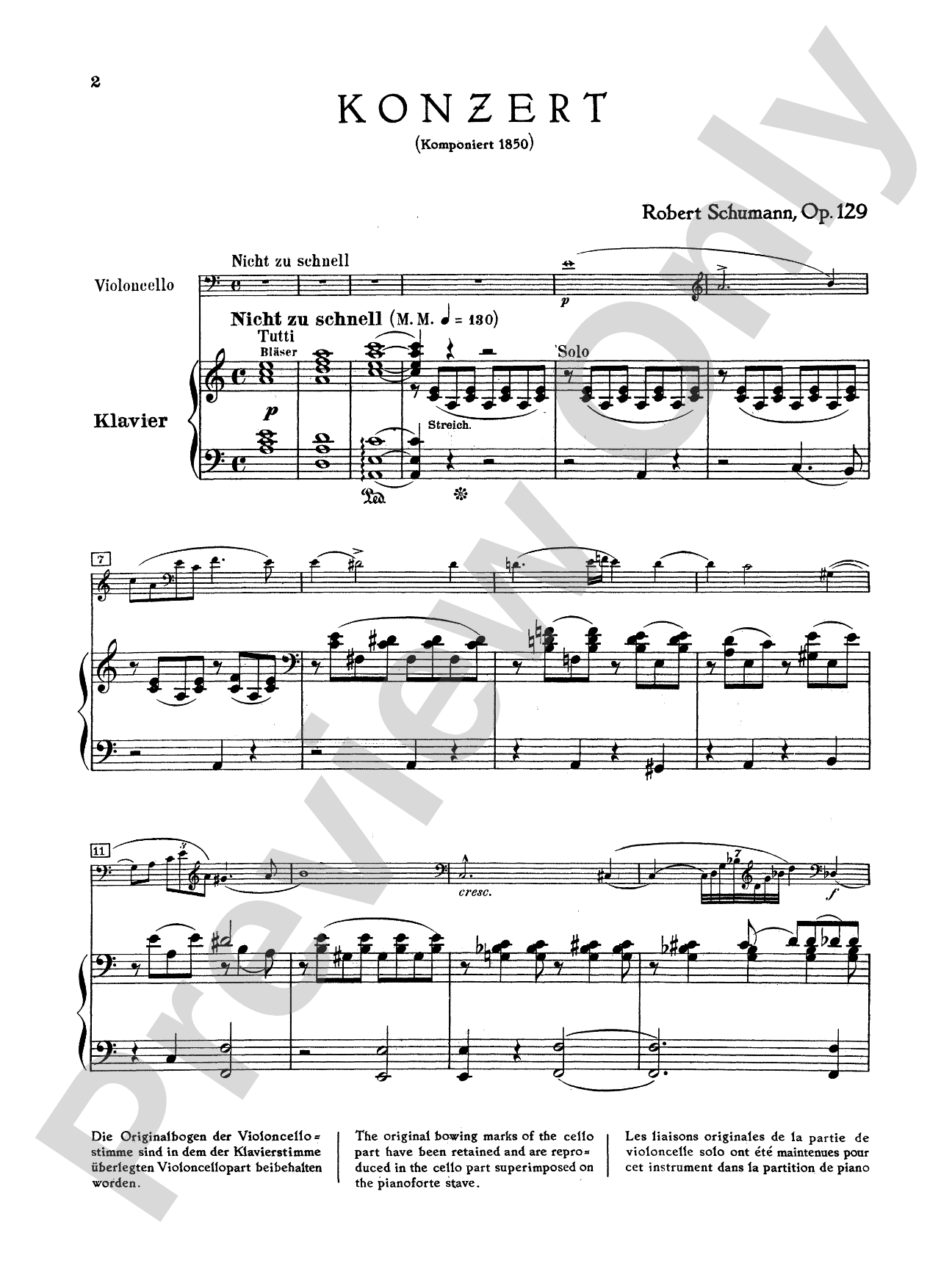 Schumann: Cello Concerto in A Minor, Op. 129