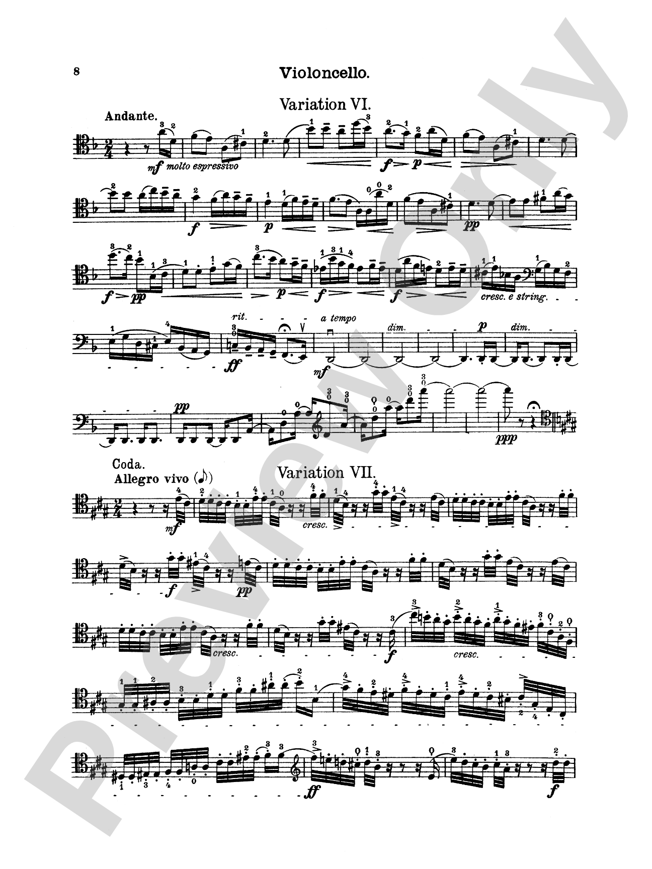 Tchaikovsky: Rococo Variations, Op. 33: Cello Book