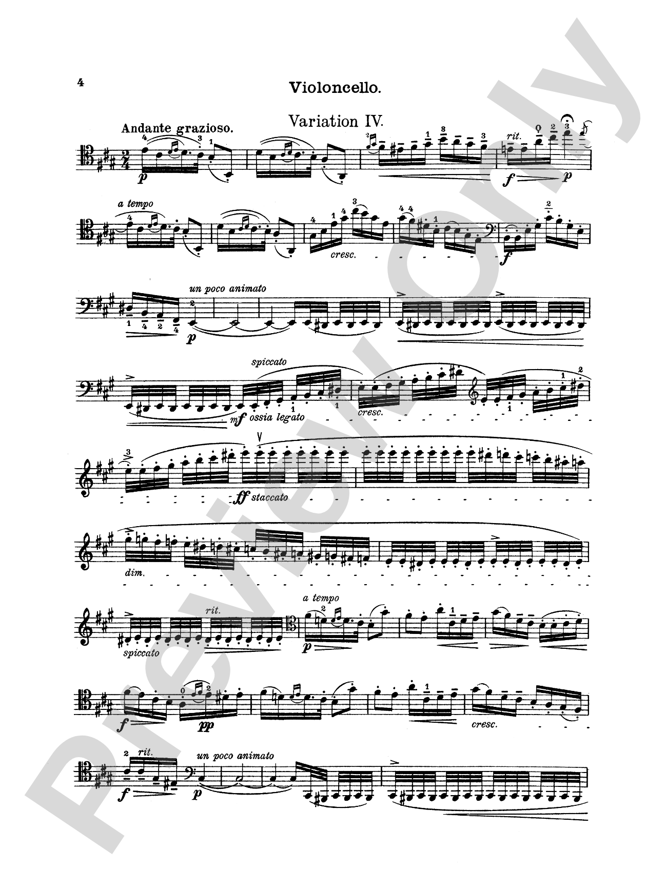 Tchaikovsky: Rococo Variations, Op. 33: Cello Book