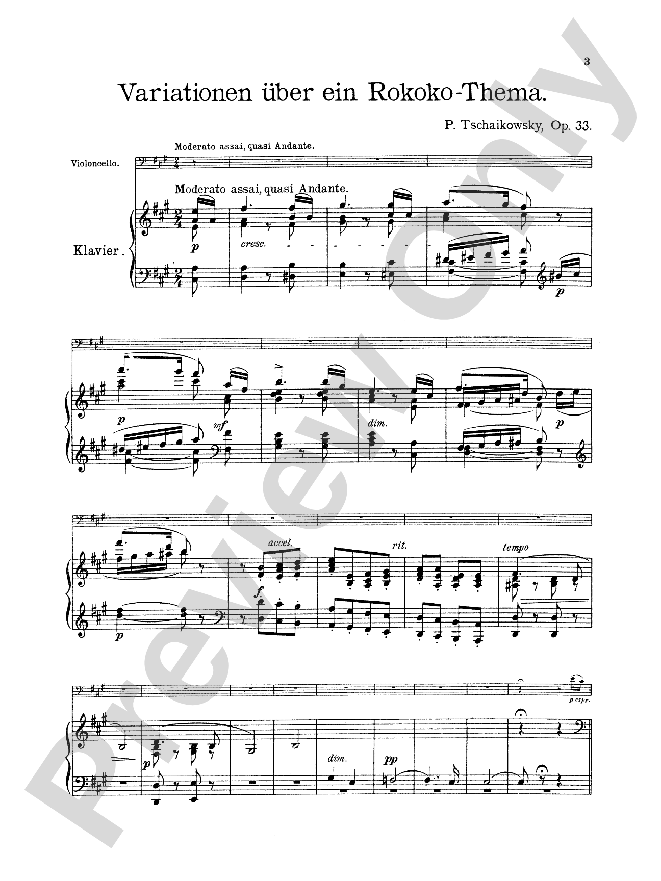 Tchaikovsky: Rococo Variations, Op. 33