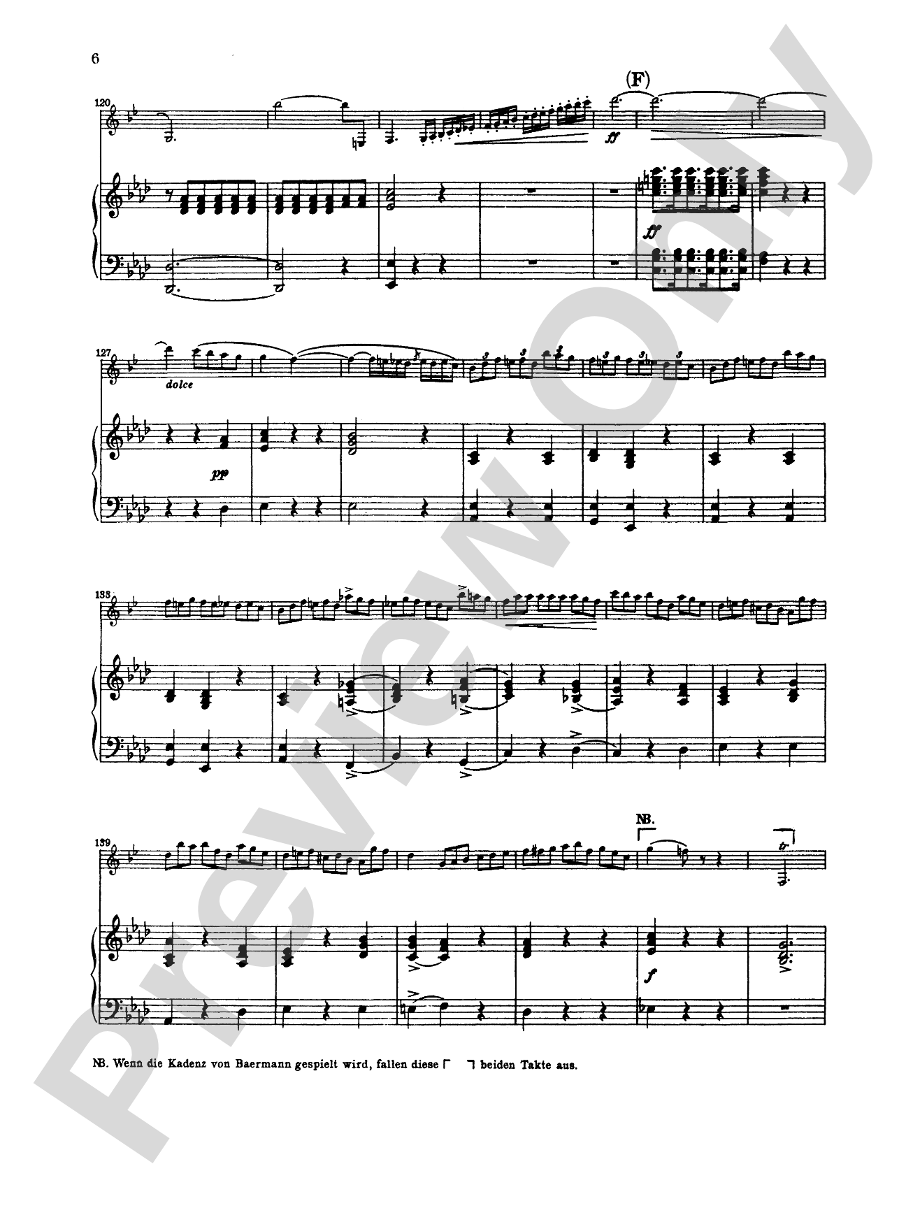 Weber: Concerto No. 1 in F Minor, Op. 73: Clarinet Part(s)