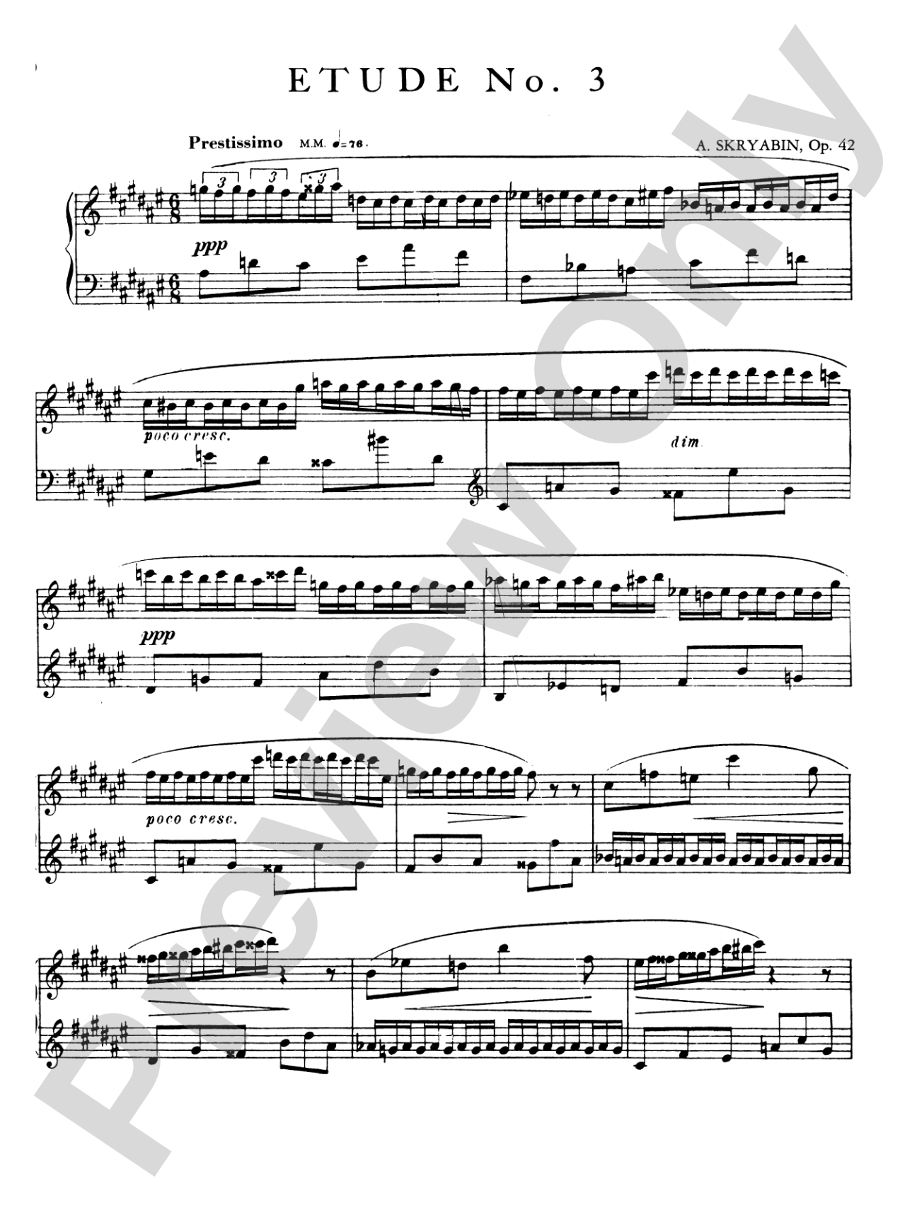 Scriabin: Eight Etudes, Op. 42