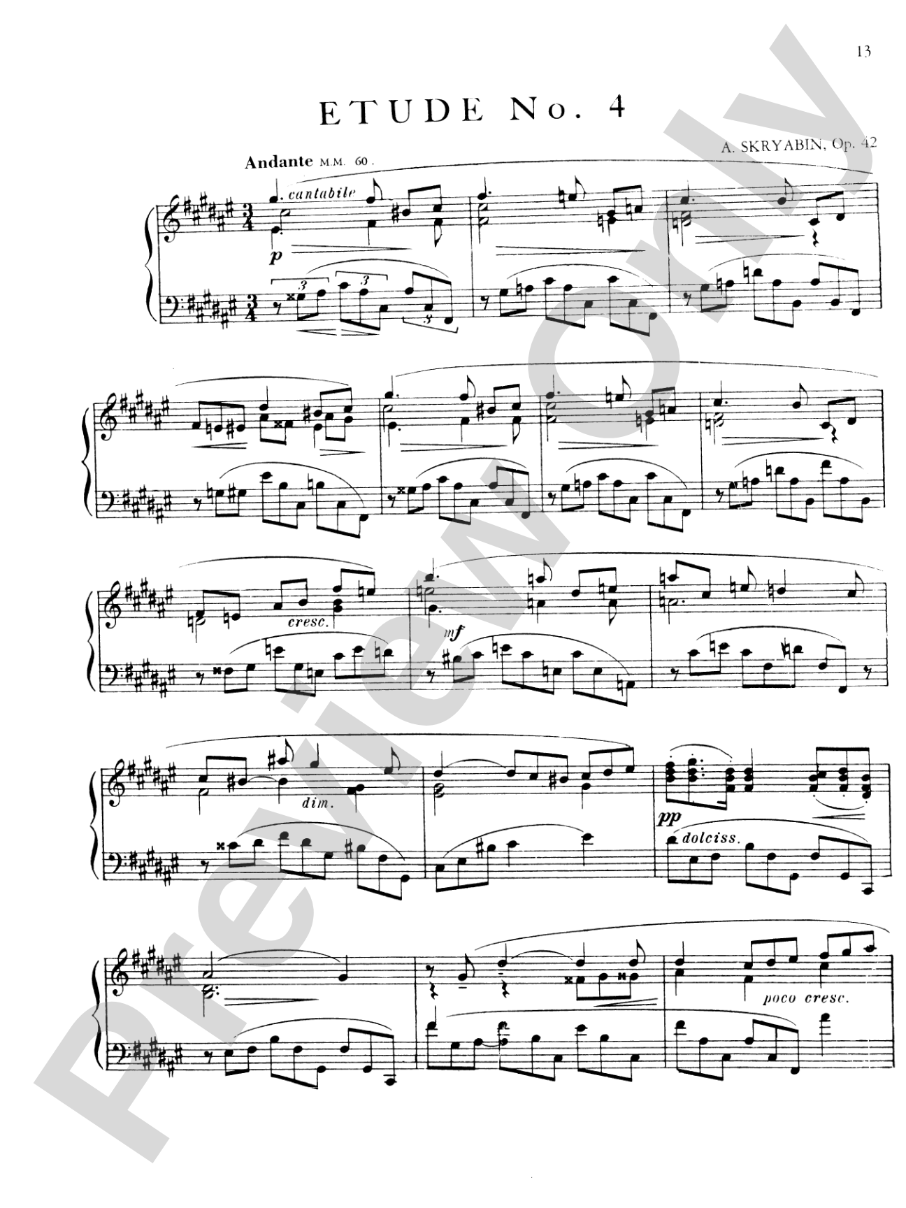 Scriabin: Eight Etudes, Op. 42