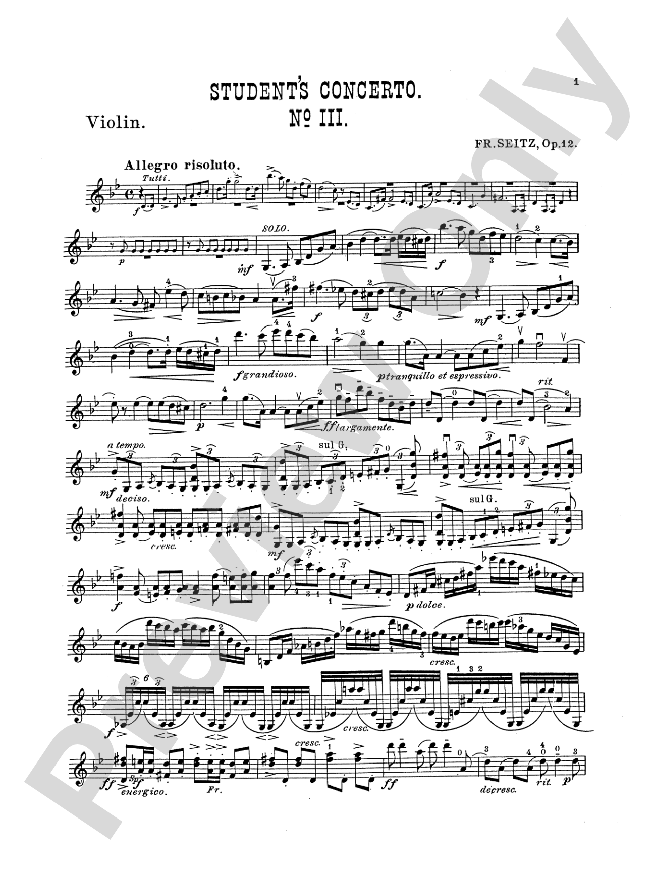 Seitz: Student's Concerto No. 3 in G Minor, Op. 12