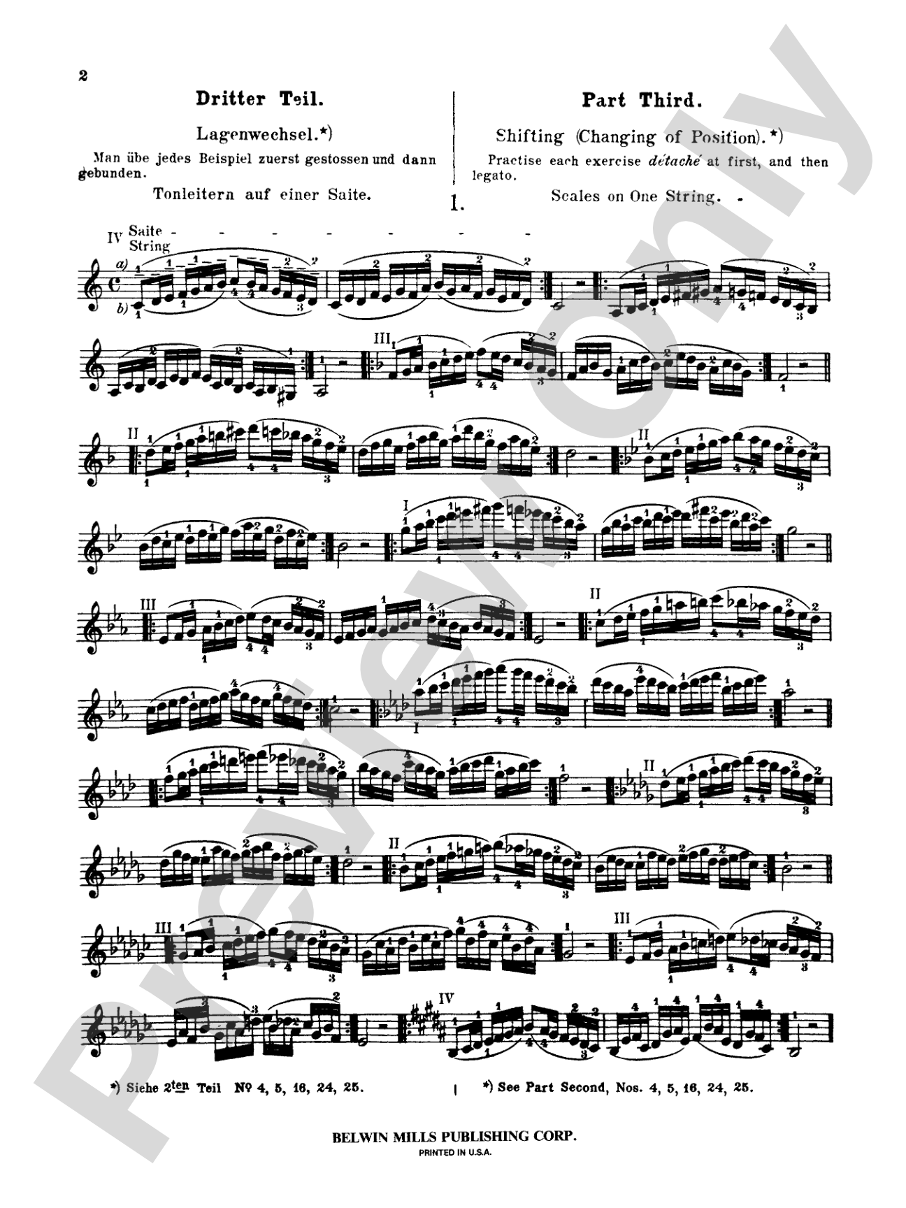 Sevcík: School of Violin Technics, Op. 1, Volume III: Violin Book