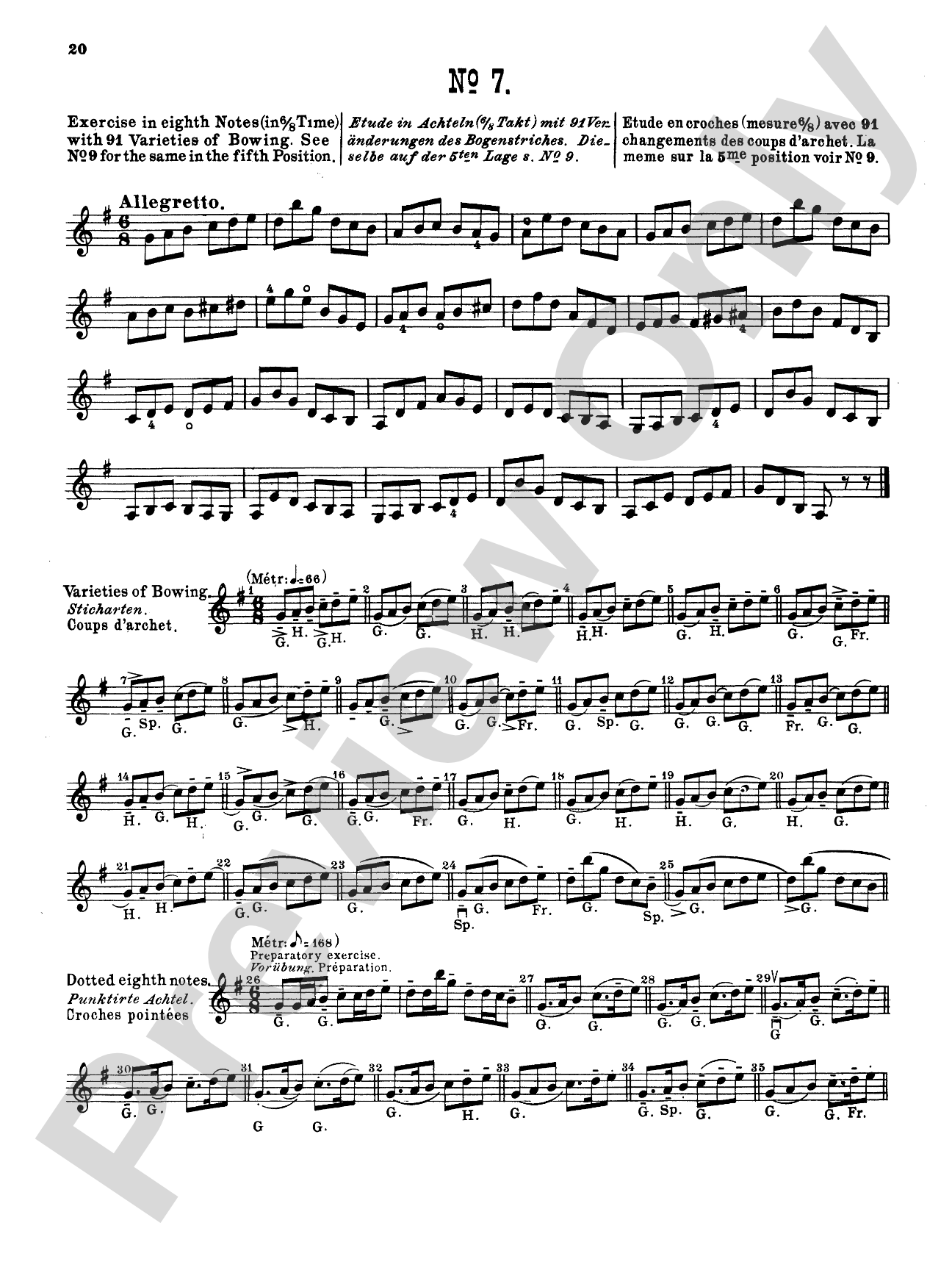 Sevcík: School of Bowing, Op. 2, Volume I: Violin Book