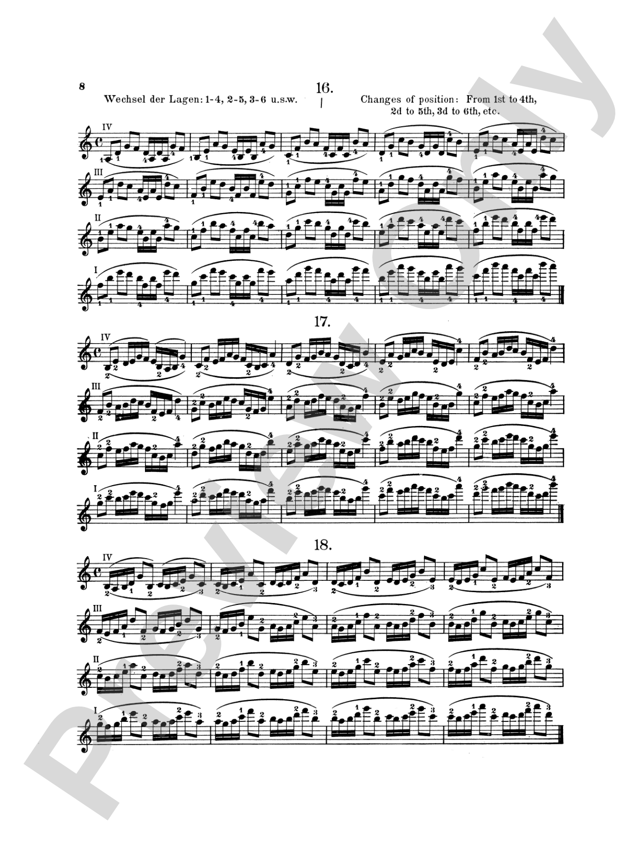 Sevcík: Shifting the Position and Preparatory Scale Studies for Violin, Op. 8: Violin Book