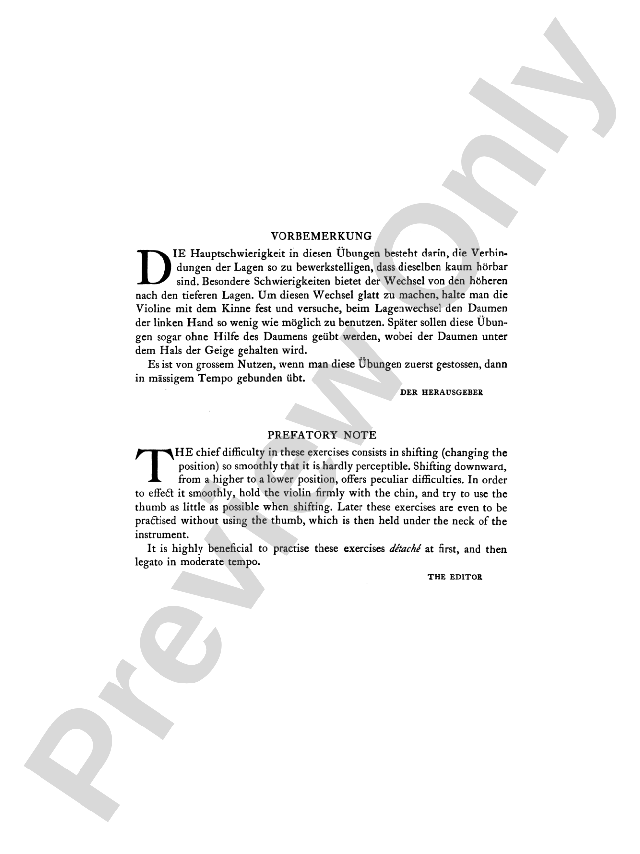 Sevcík: Shifting the Position and Preparatory Scale Studies for Violin, Op. 8: Violin Book