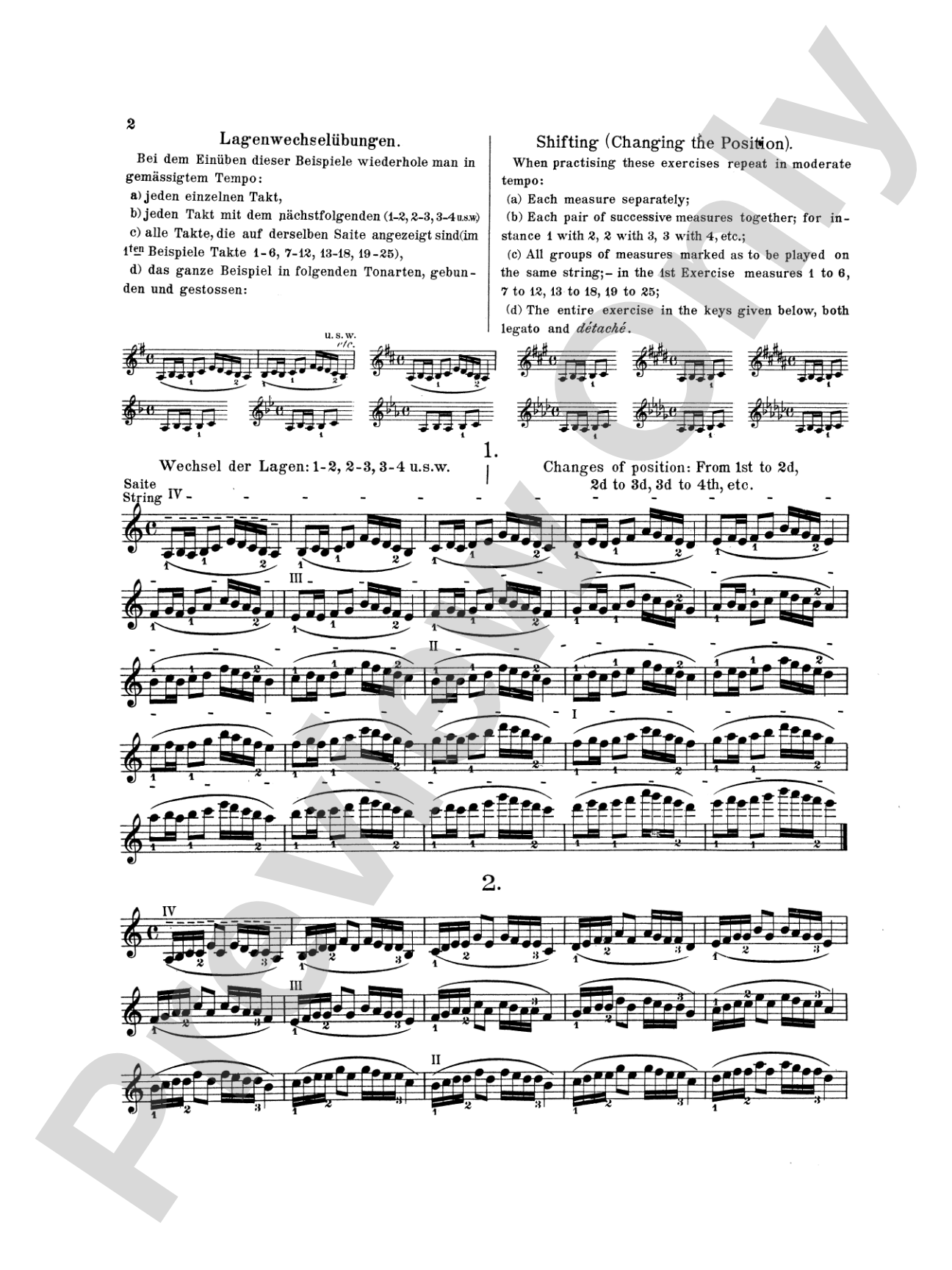 Sevcík: Shifting the Position and Preparatory Scale Studies for Violin, Op. 8: Violin Book