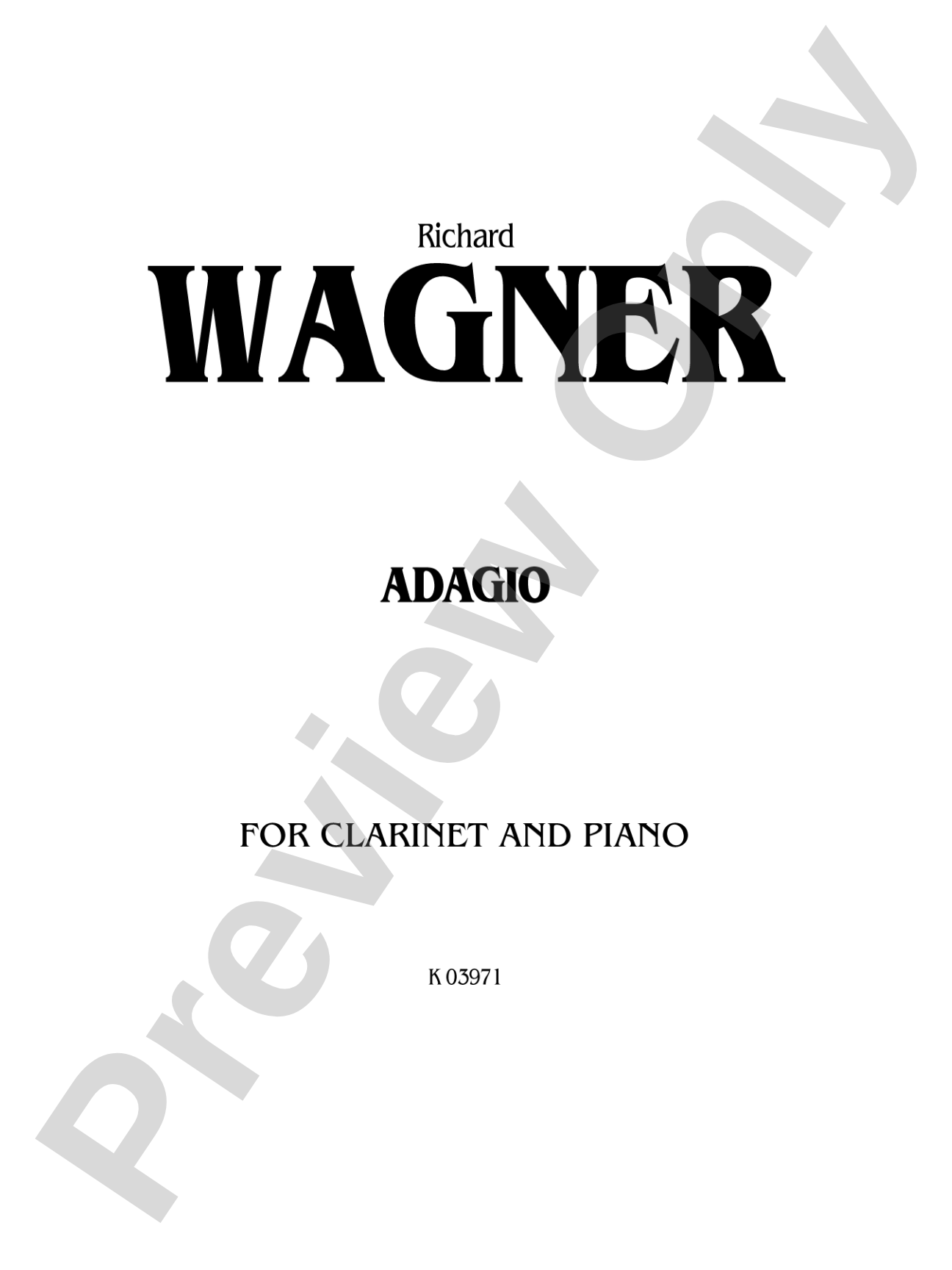 Wagner: Adagio: Clarinet Part(s)