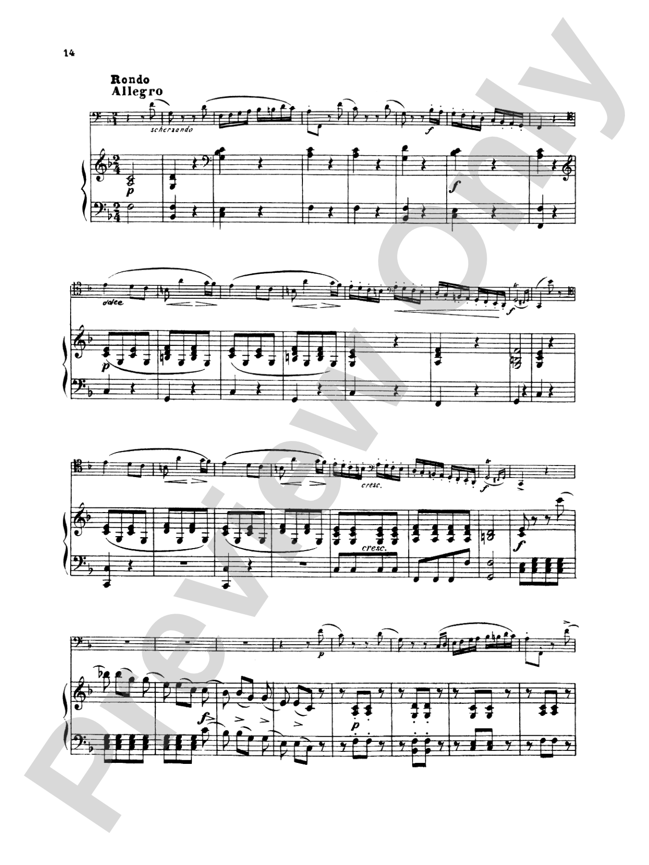 Weber: Concerto, Op. 75: Bassoon & Piano Part(s)