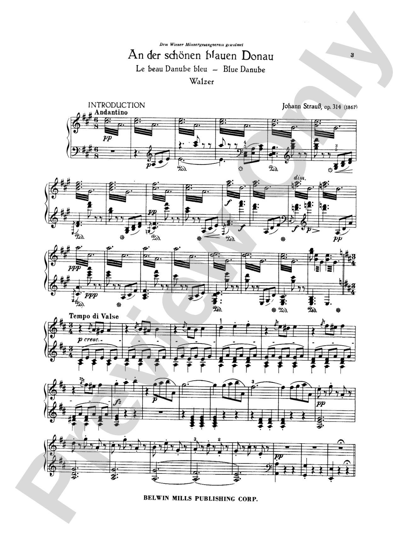 Strauss: Waltzes, Volume I: Piano Book