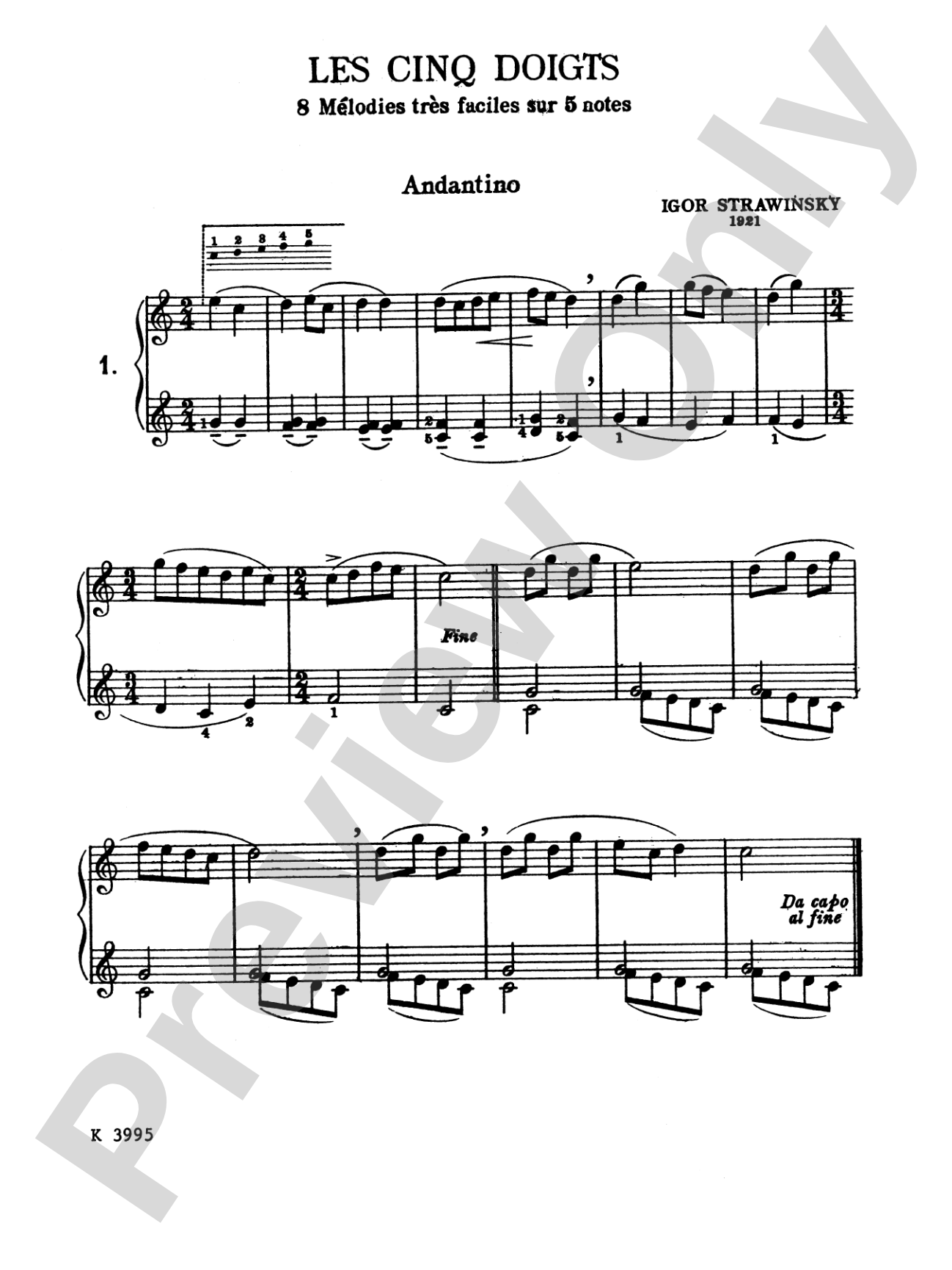 Stravinsky: The Five Fingers (Les Cinq Doigts)