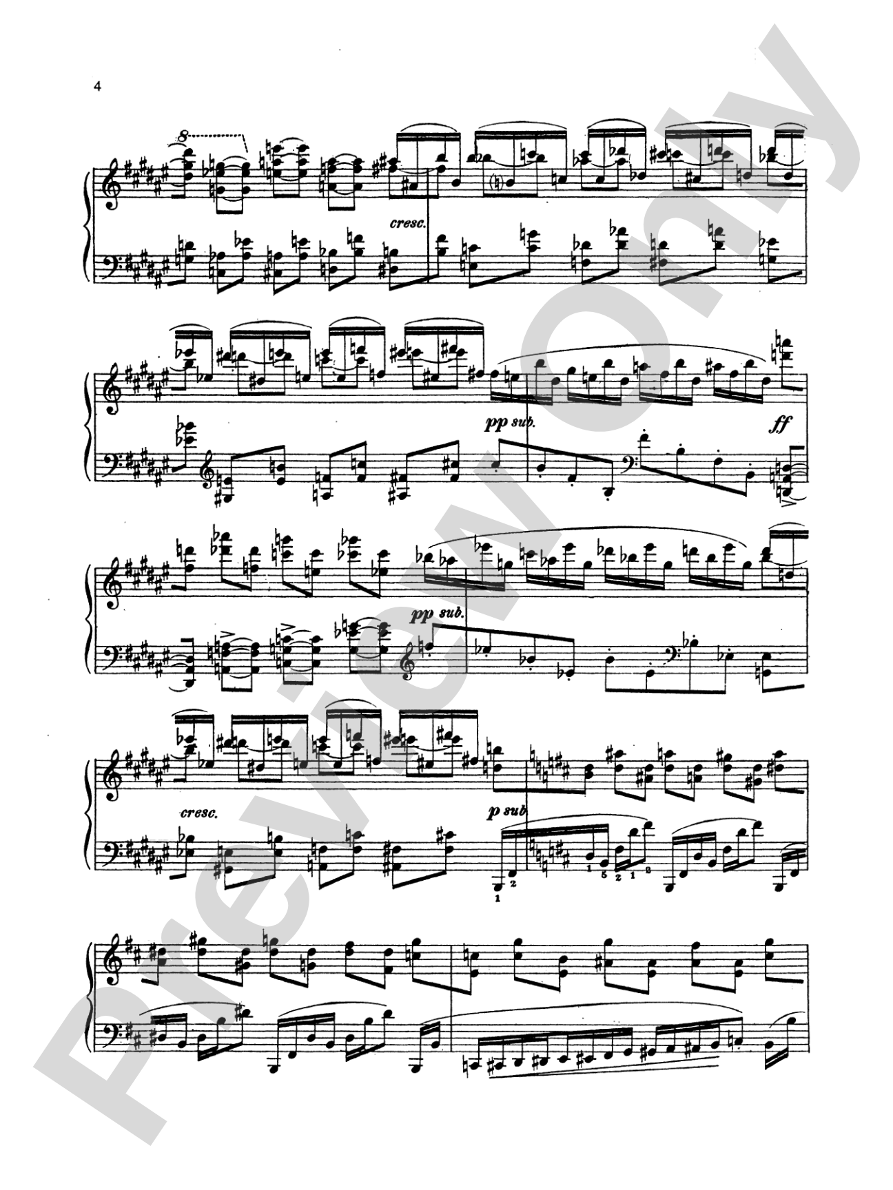 Stravinsky: Etude, Op. 7, No. 4: Piano Sheet