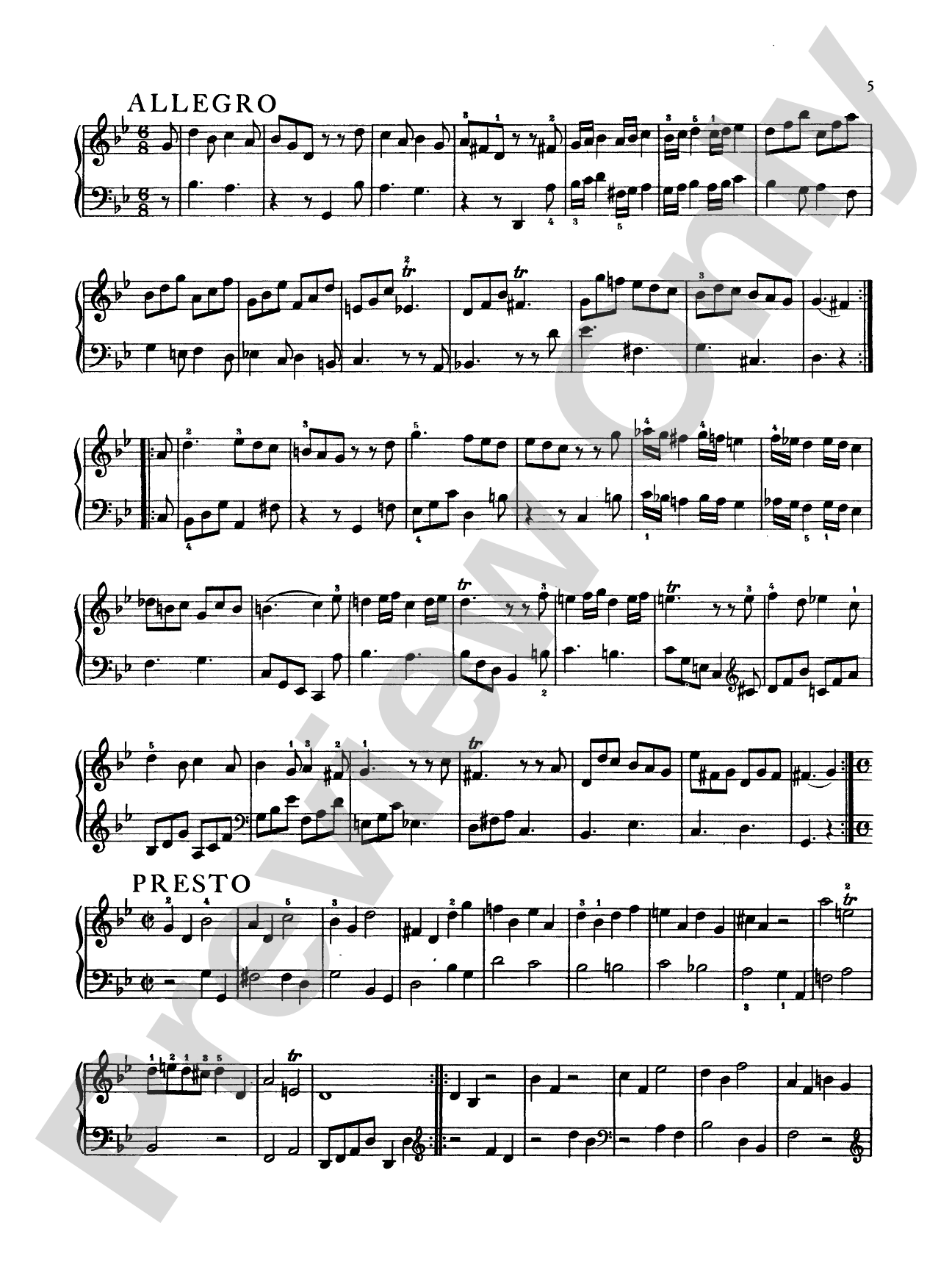 Telemann: Easy Fugues and Little Pieces: Piano Book