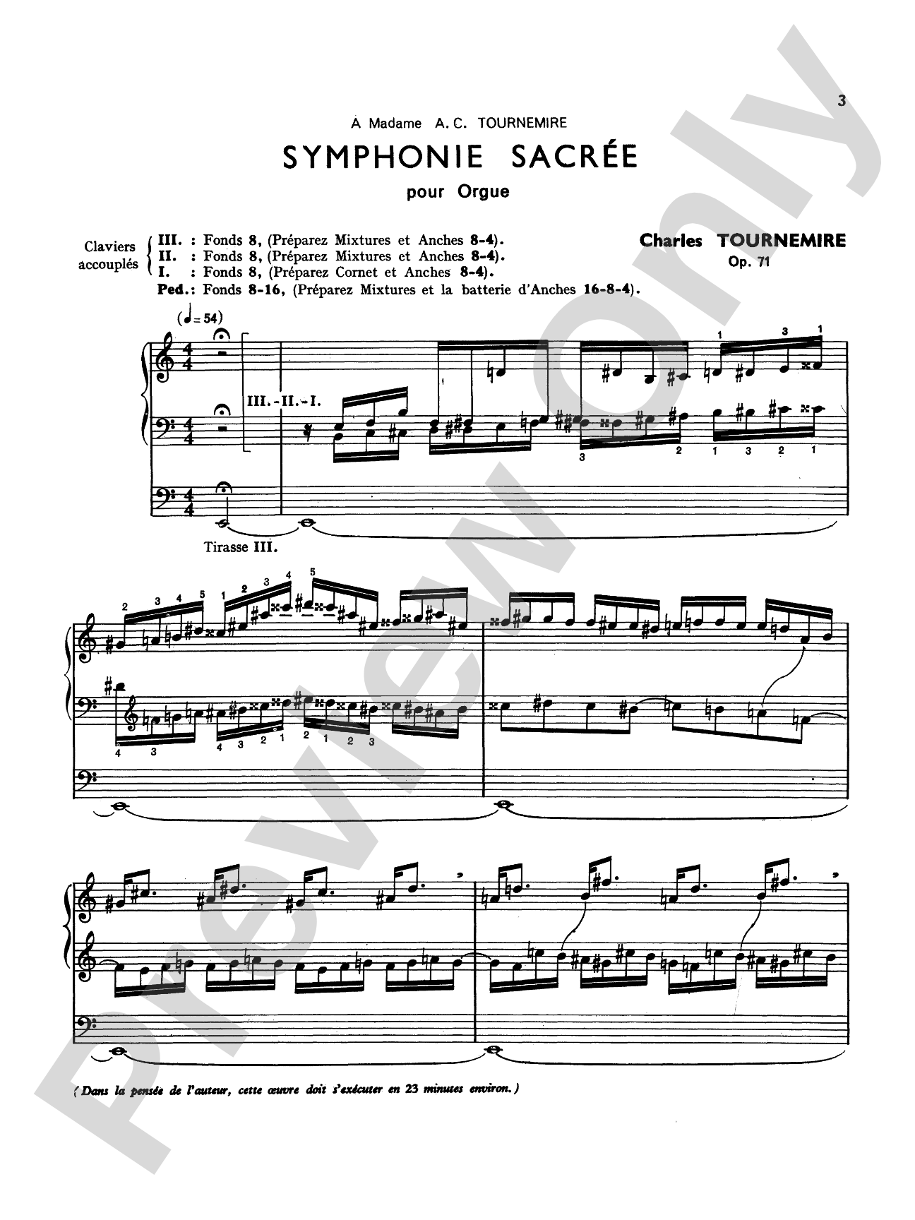 Tournemire: Sacred Symphony: Organ Sheet