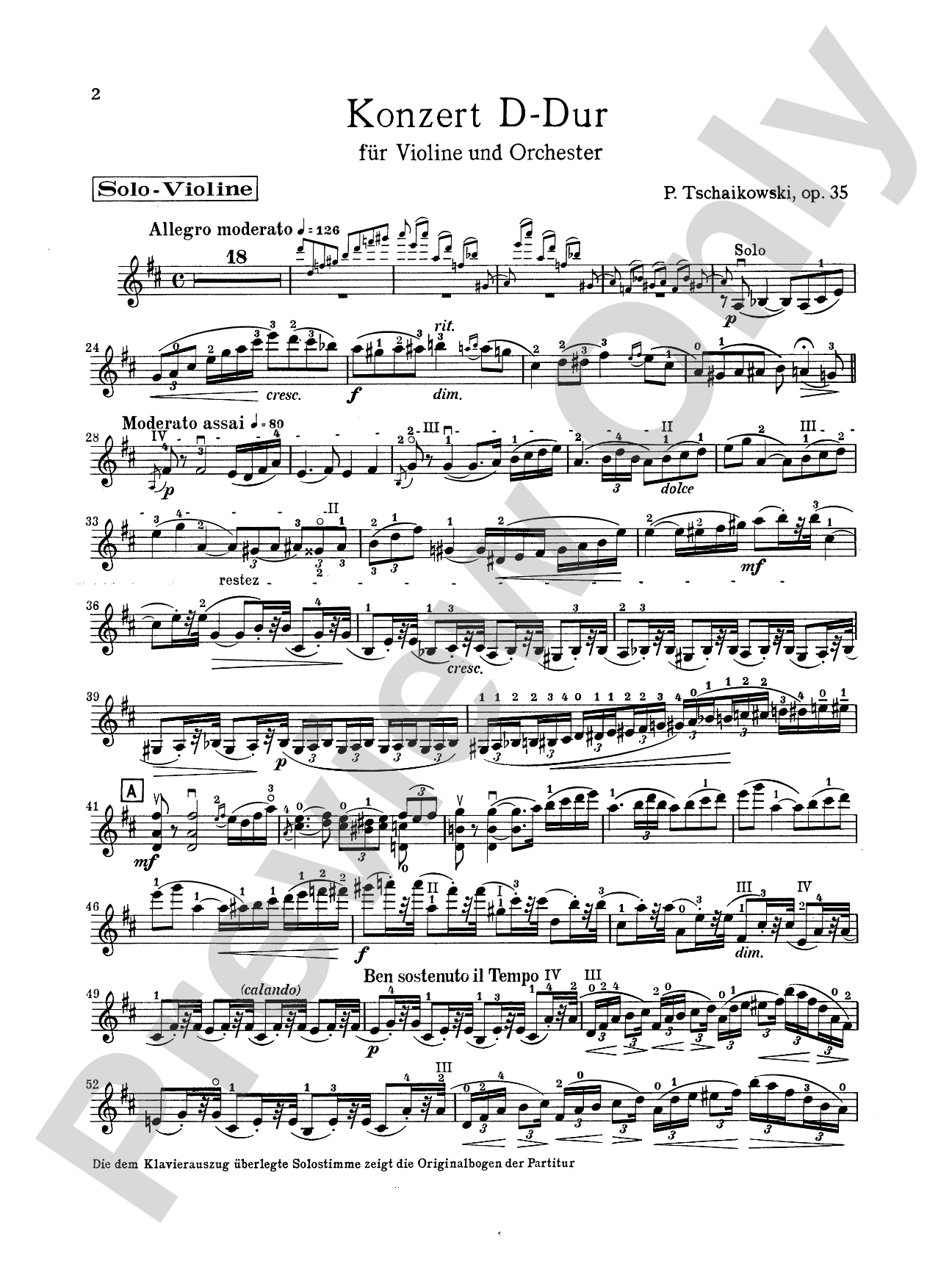 Tchaikovsky: Violin Concerto in D Major, Op. 35: Violin Book