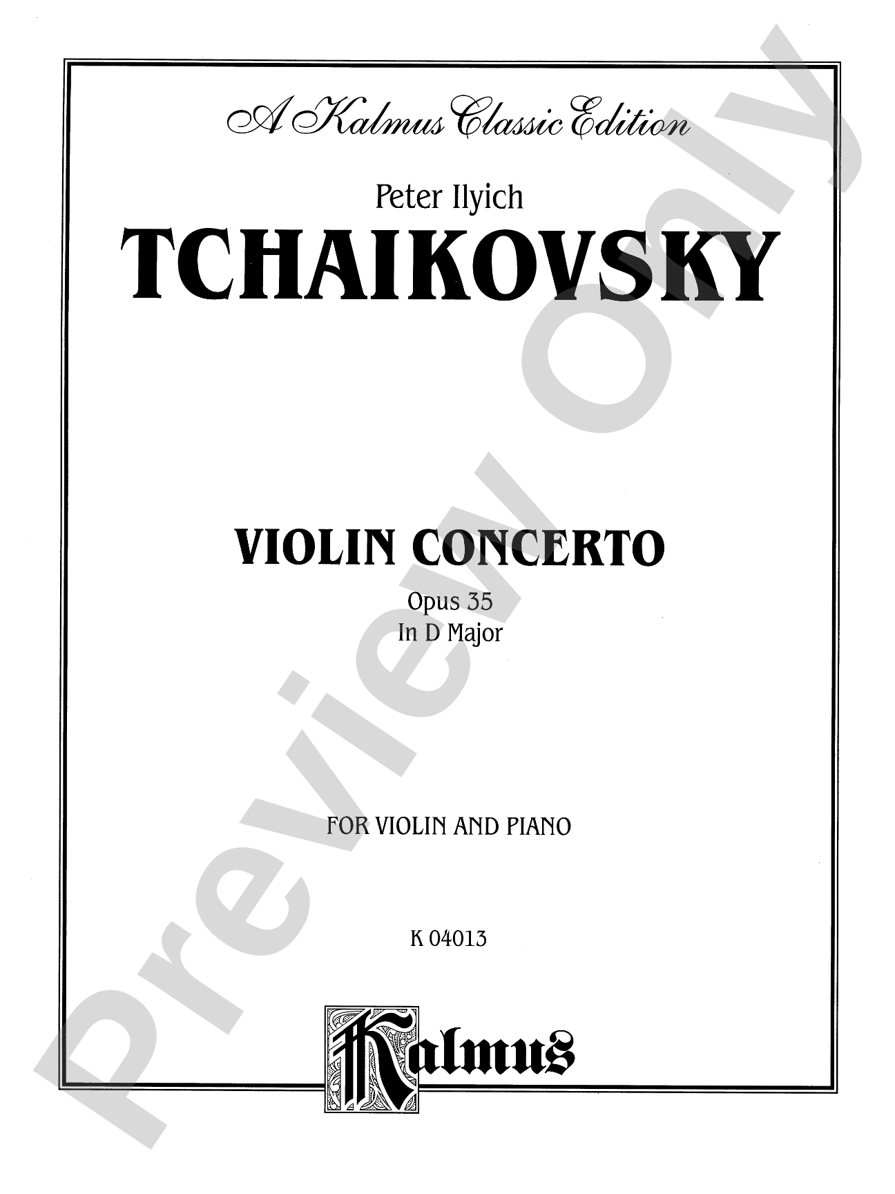 Tchaikovsky: Violin Concerto in D Major, Op. 35