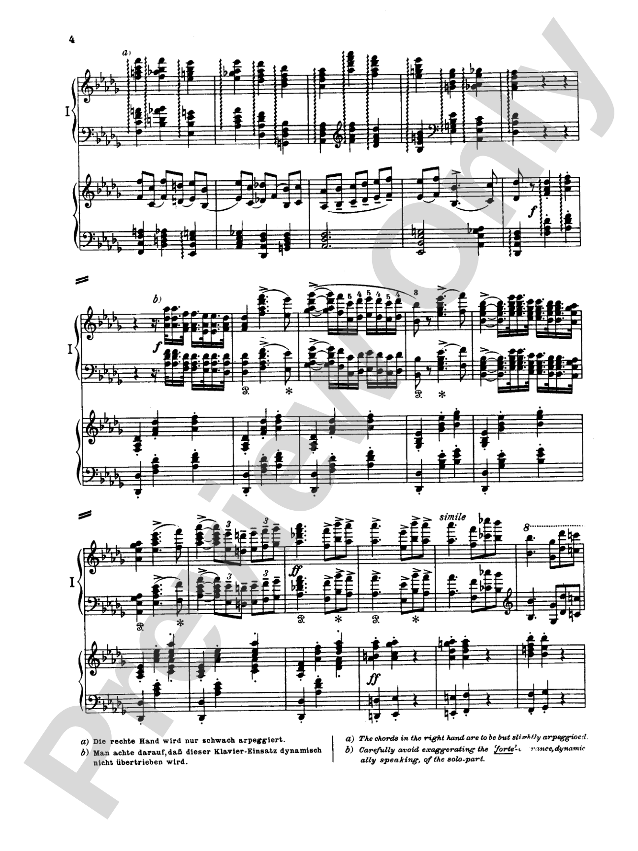 Tchaikovsky: Piano Concerto No. 1 in B flat Minor, Op. 23: Piano Duo (2 Pianos, 4 Hands) Book (2 copies required)