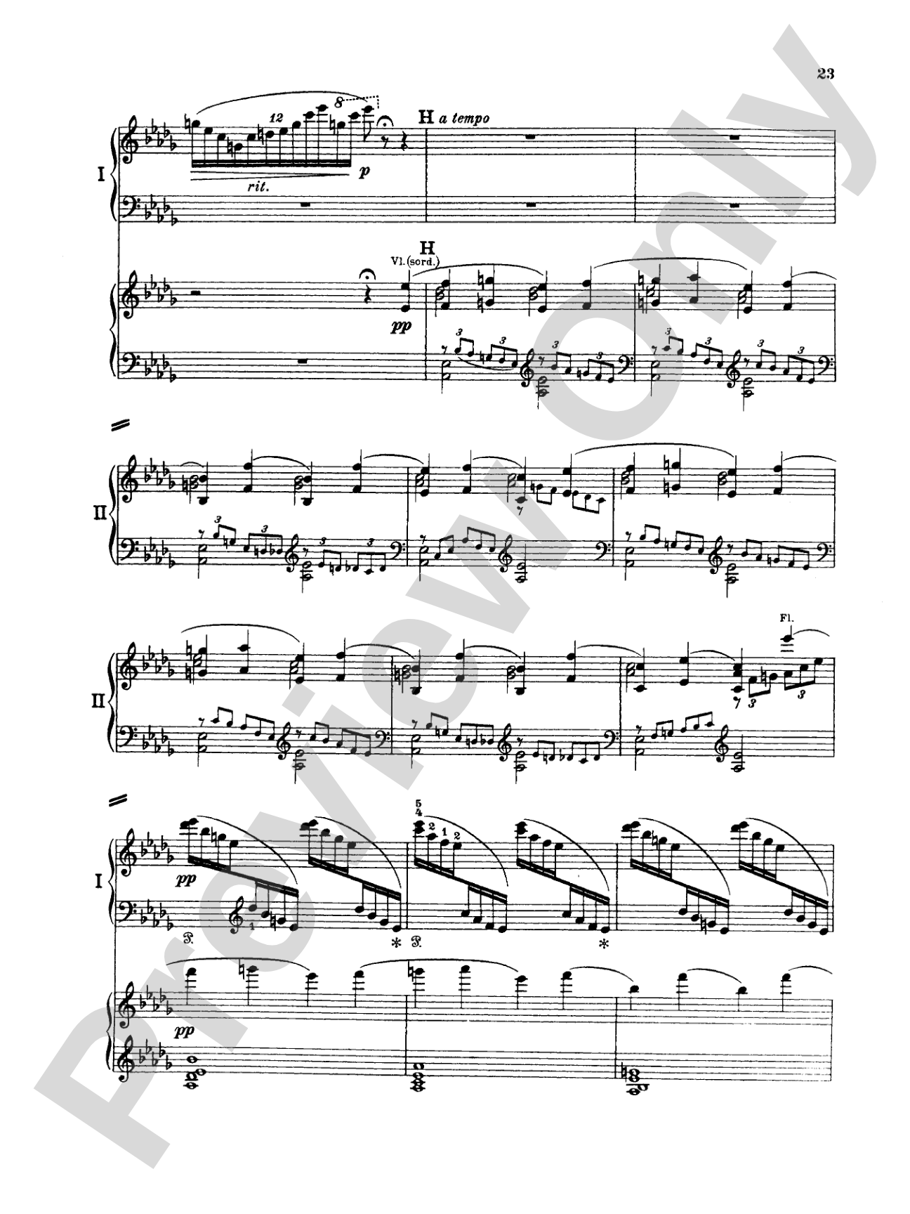 Tchaikovsky: Piano Concerto No. 1 in B flat Minor, Op. 23: Piano Duo (2 Pianos, 4 Hands) Book (2 copies required)